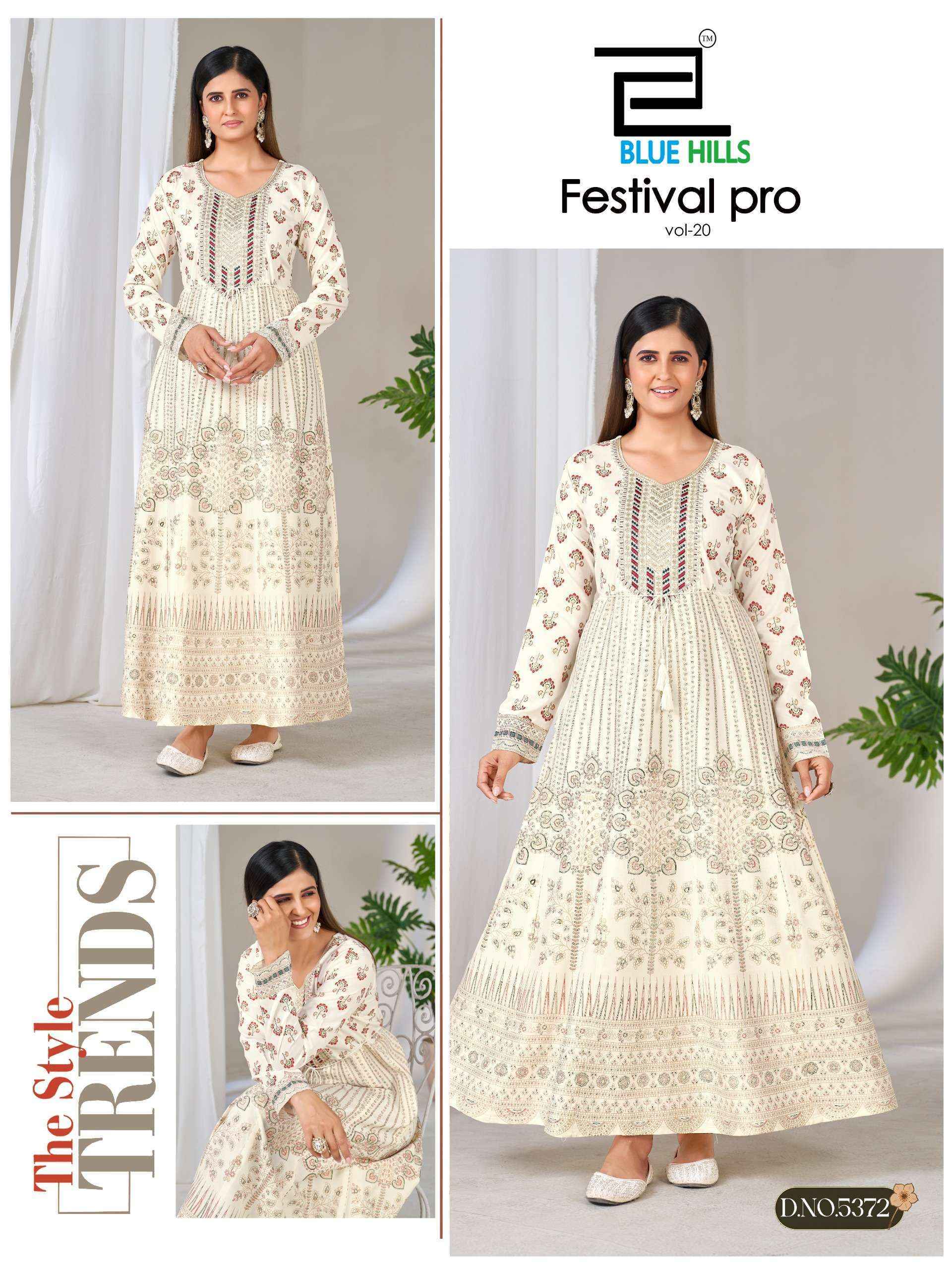 Blue Hills Festival Pro Vol-20 Rayon Anarkali Gown (6 pcs Catalogue)