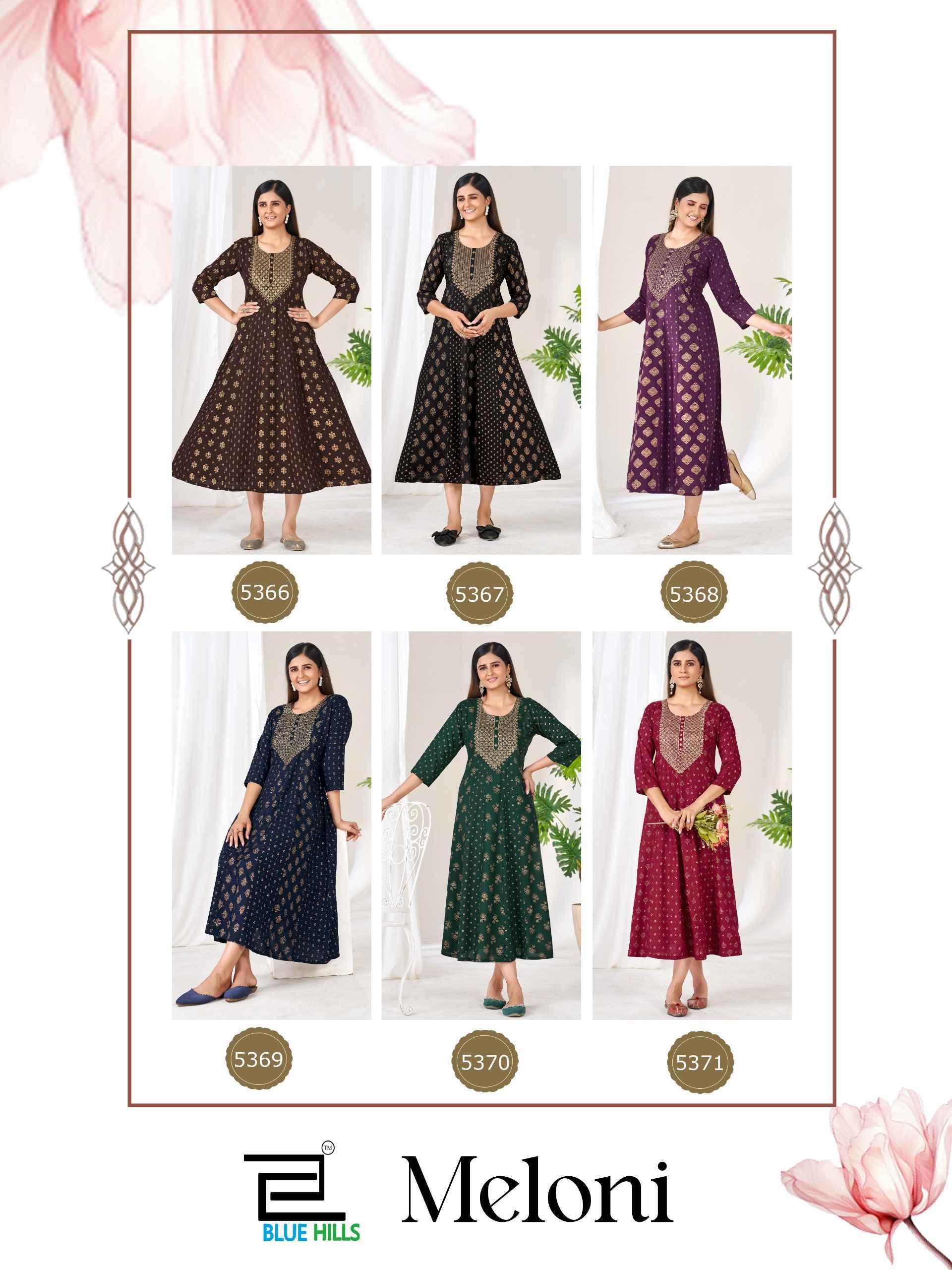 Blue Hills Meloni Rayon Anarkali Gown (6 pcs Catalogue)