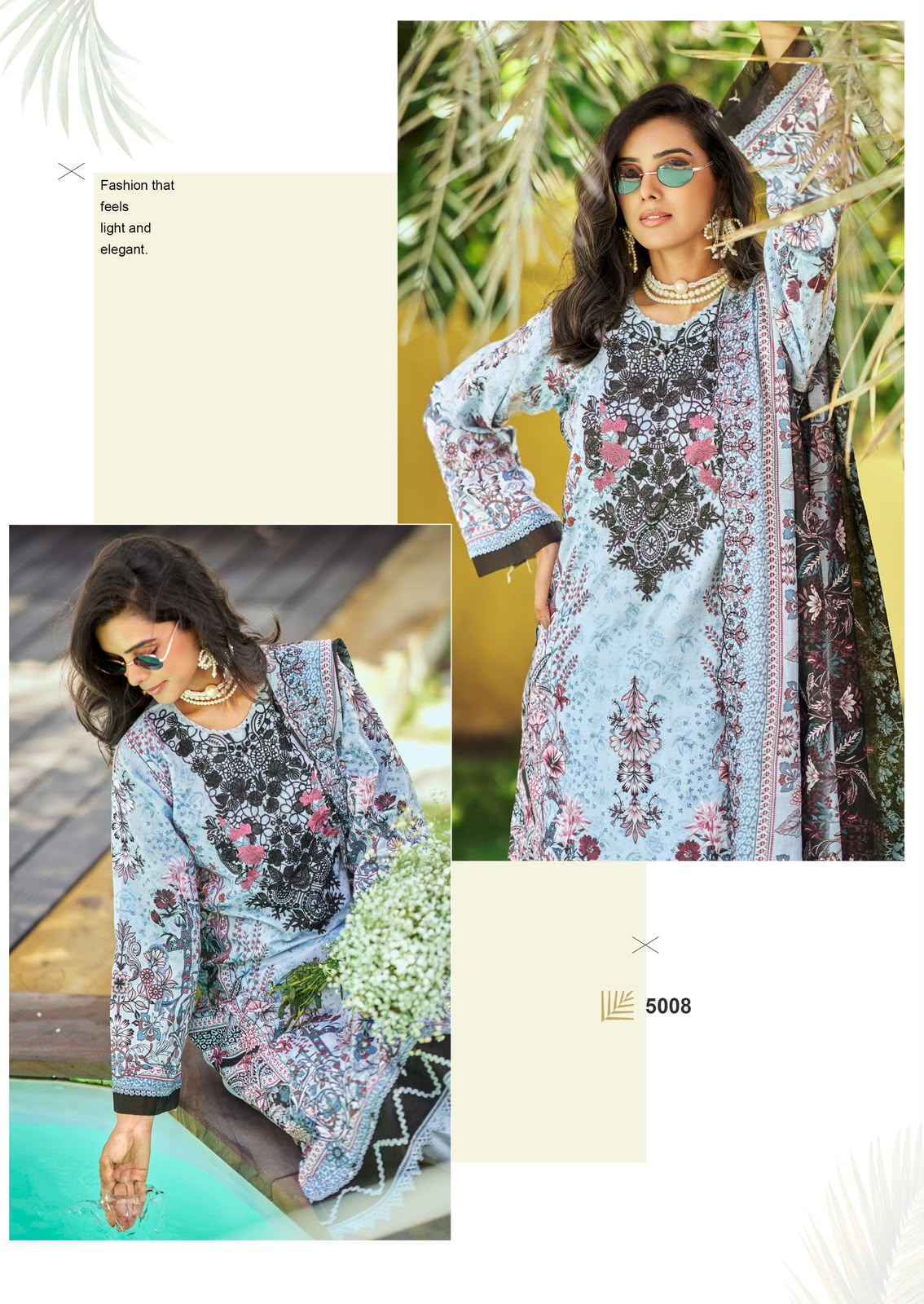 Cosmos Needle Wonder Vol-5 Lawn Cotton Dress Material (8 pcs Catalogue)