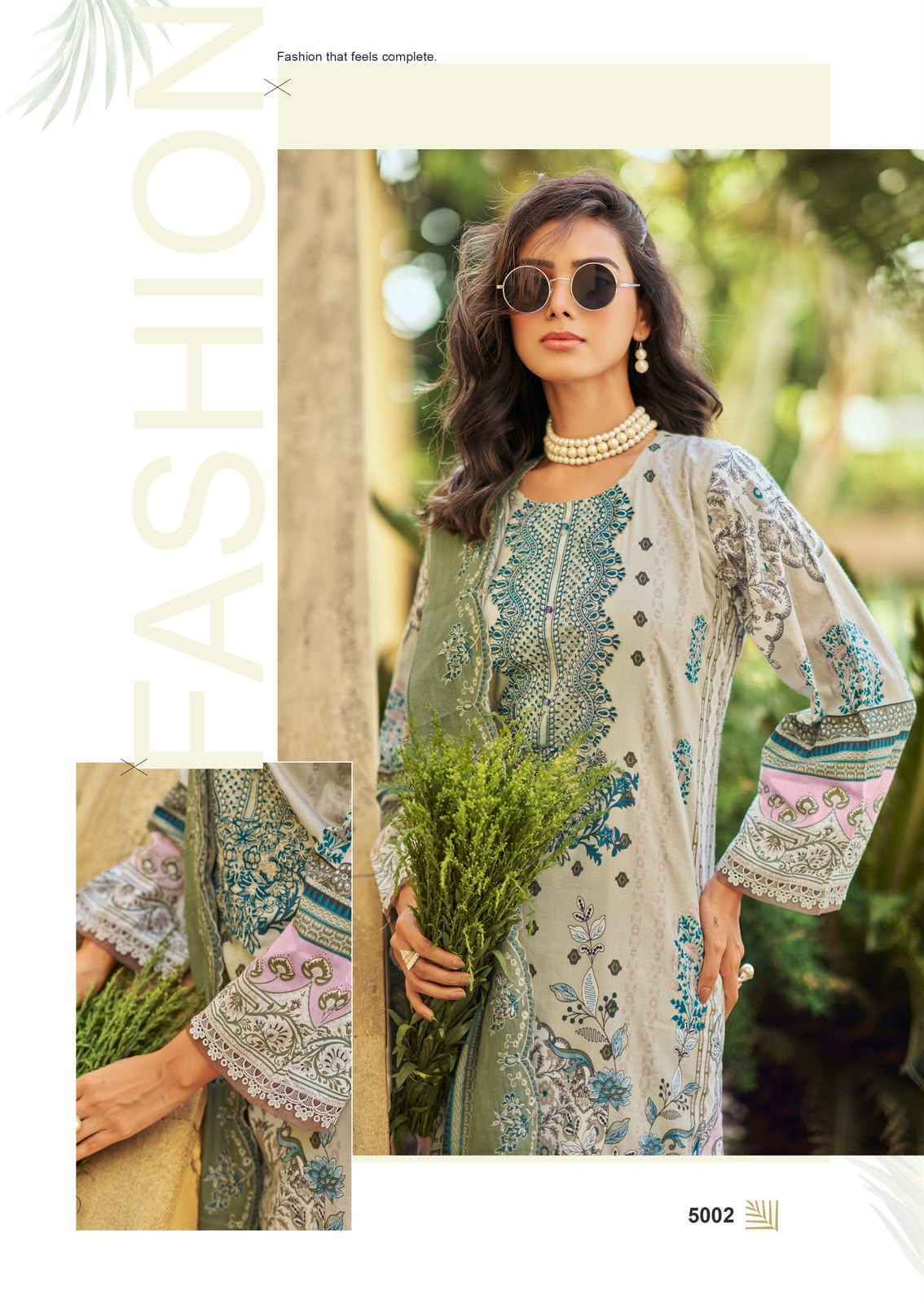 Cosmos Needle Wonder Vol-5 Lawn Cotton Dress Material (8 pcs Catalogue)