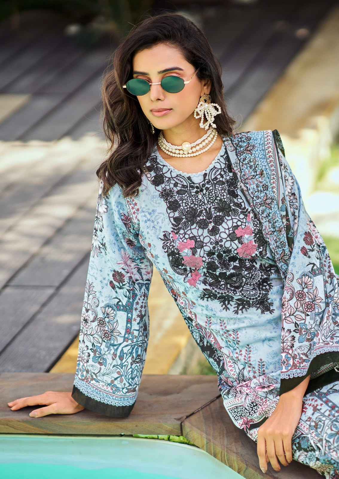 Cosmos Needle Wonder Vol-5 Lawn Cotton Dress Material (8 pcs Catalogue)