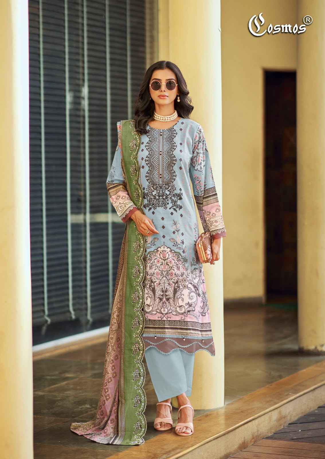 Cosmos Needle Wonder Vol-5 Lawn Cotton Dress Material (8 pcs Catalogue)