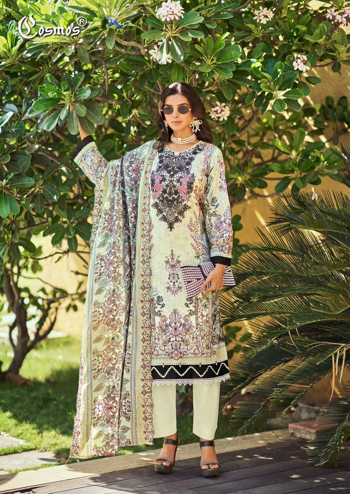 Cosmos Needle Wonder Vol-5 Lawn Cotton Dress Material (8 pcs Catalogue)