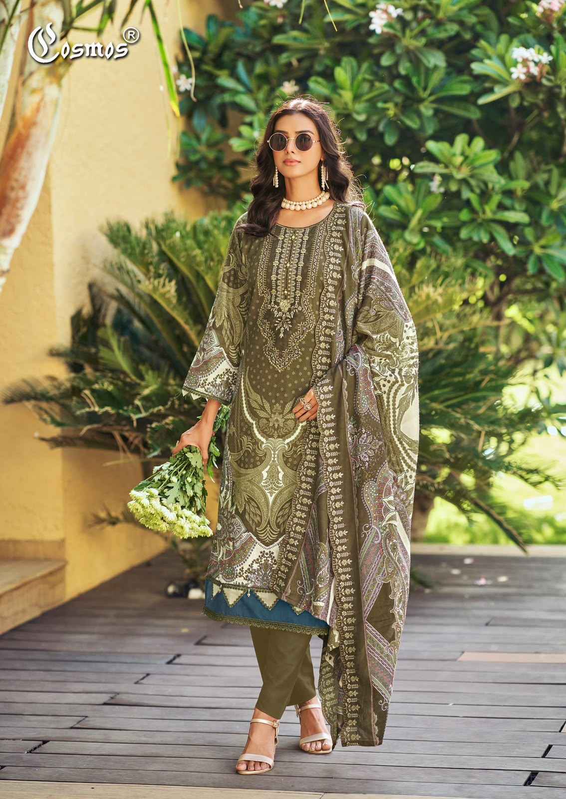 Cosmos Needle Wonder Vol-5 Lawn Cotton Dress Material (8 pcs Catalogue)
