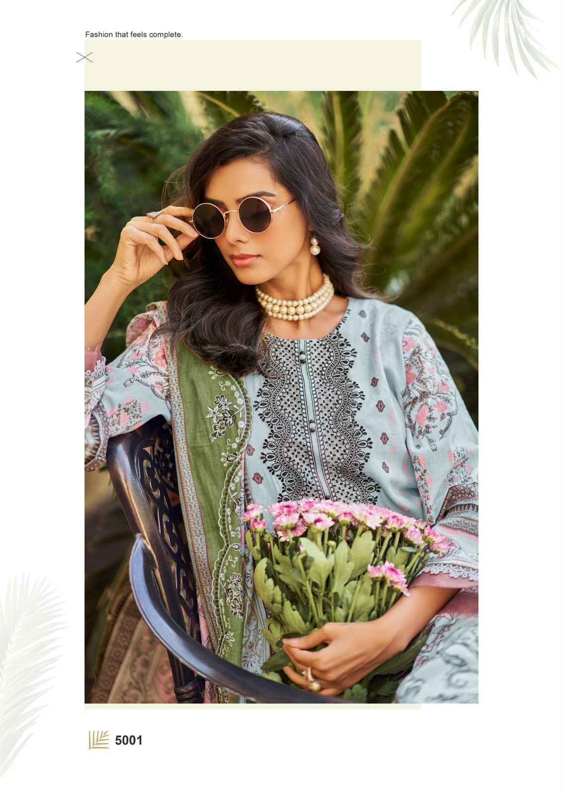 Cosmos Needle Wonder Vol-5 Lawn Cotton Dress Material (8 pcs Catalogue)