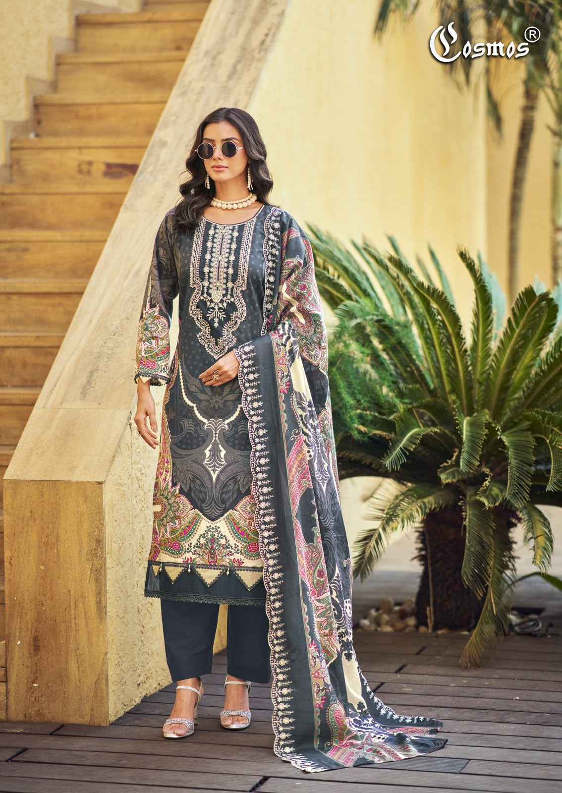 Cosmos Needle Wonder Vol-5 Lawn Cotton Dress Material (8 pcs Catalogue)