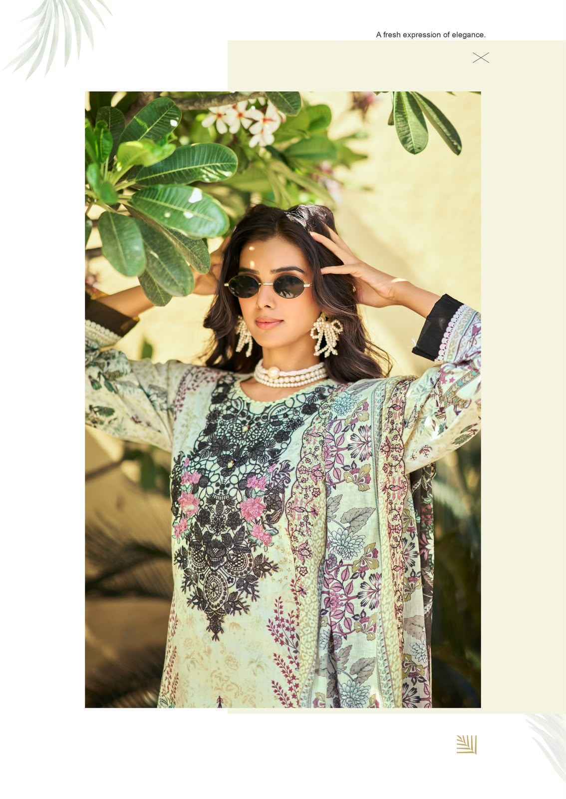 Cosmos Needle Wonder Vol-5 Lawn Cotton Dress Material (8 pcs Catalogue)