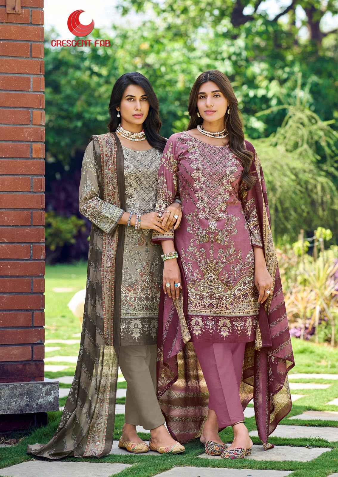Crescent Fab Mah E Noor Vol-4 Lawn Dress Material (6 Pc Catalouge)