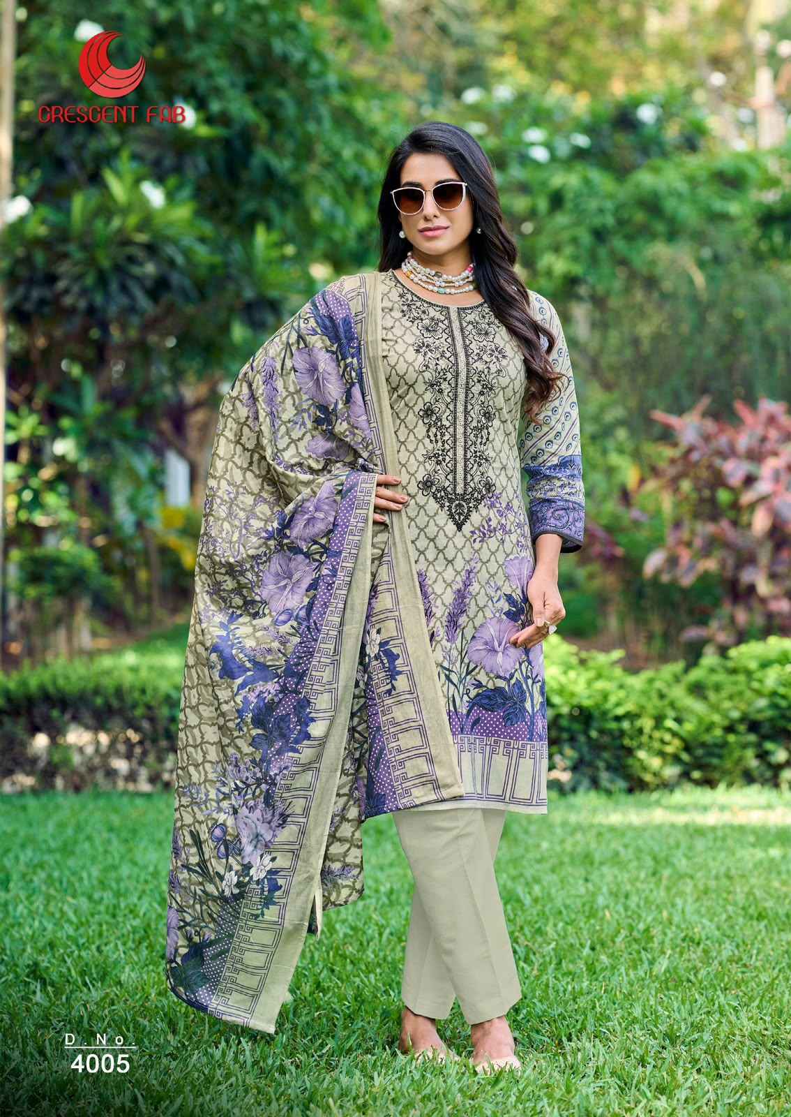Crescent Fab Mah E Noor Vol-4 Lawn Dress Material (6 Pc Catalouge)