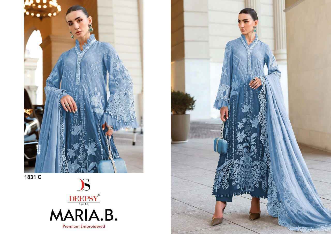 Deepsy Maria B Premium Embroidered D No-1831 Cotton Dress Material (4 pcs Catalogue)