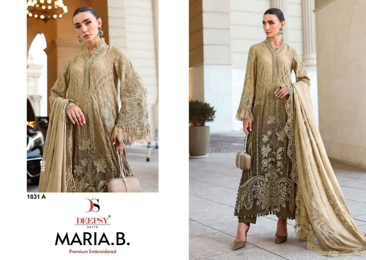 Deepsy Maria B Premium Embroidered D No-1831 Cotton Dress Material (4 pcs Catalogue)