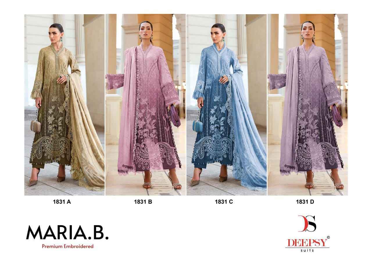 Deepsy Maria B Premium Embroidered D No-1831 Cotton Dress Material (4 pcs Catalogue)