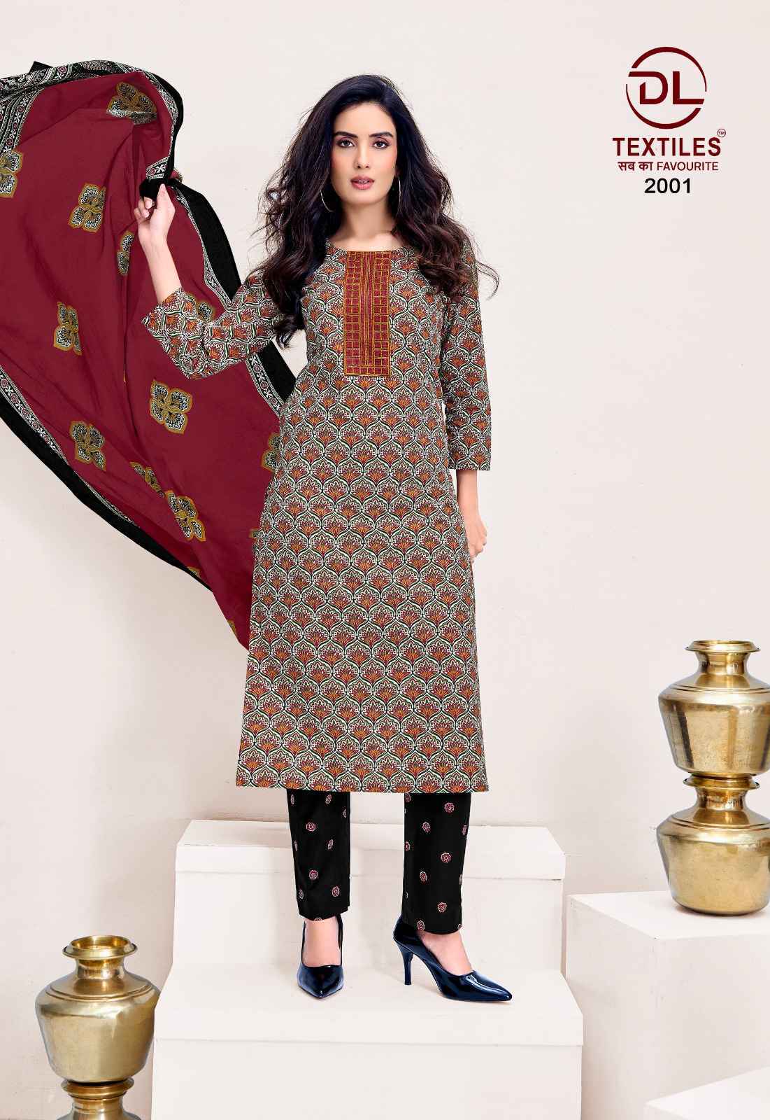 DL Textiles Ajrakh Vol-2 Readymade Cotton Dress (8 pcs Catalogue)