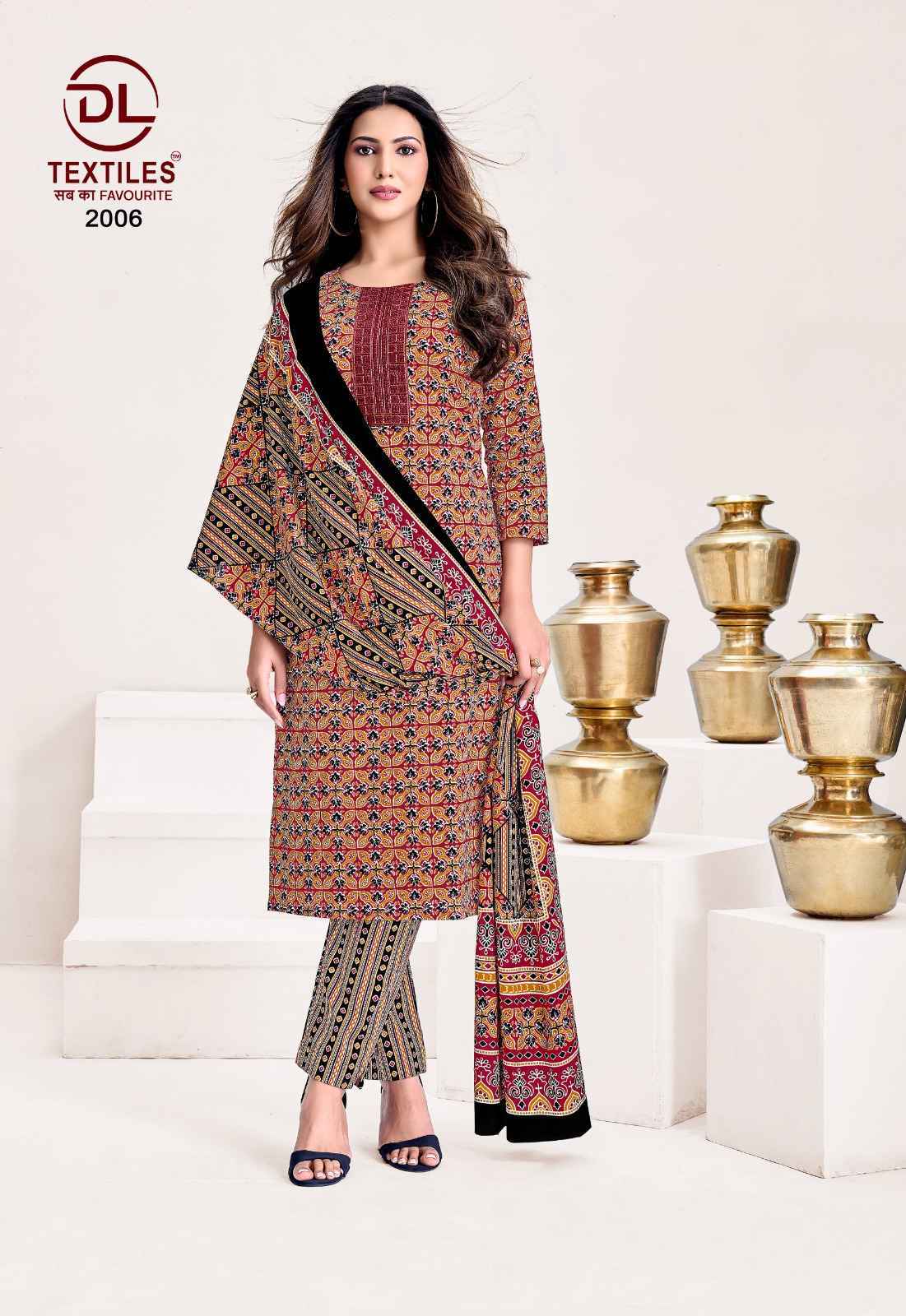 DL Textiles Ajrakh Vol-2 Readymade Cotton Dress (8 pcs Catalogue)