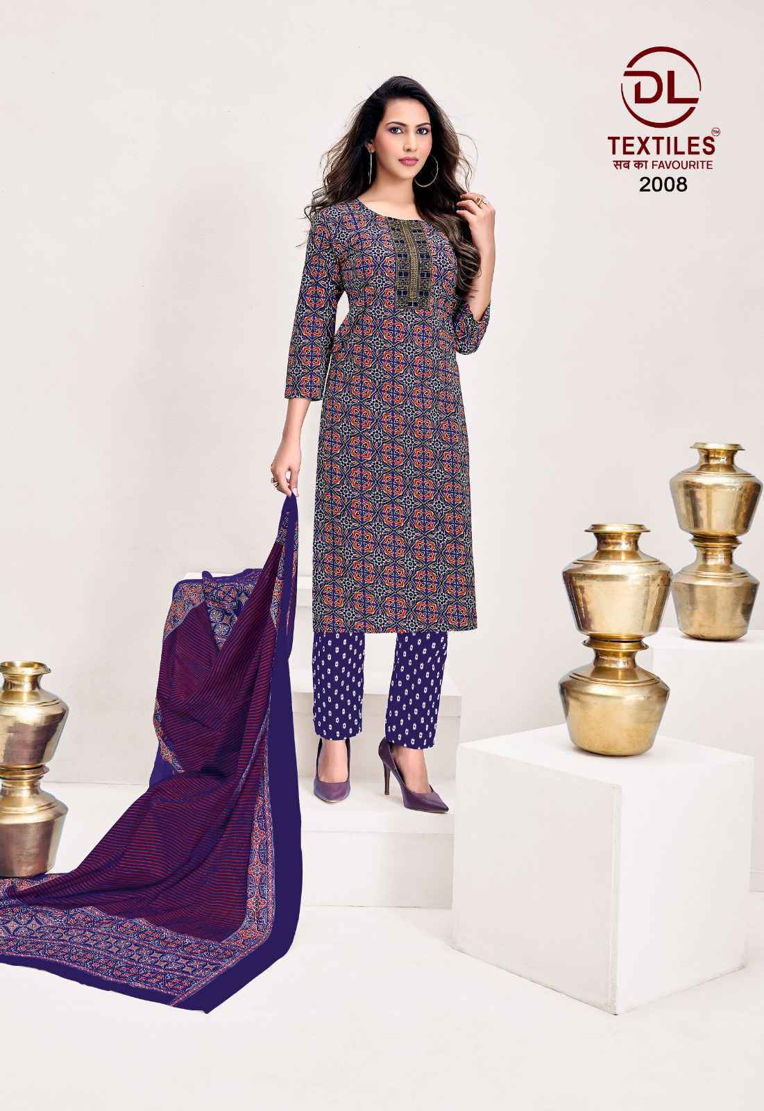 DL Textiles Ajrakh Vol-2 Readymade Cotton Dress (8 pcs Catalogue)