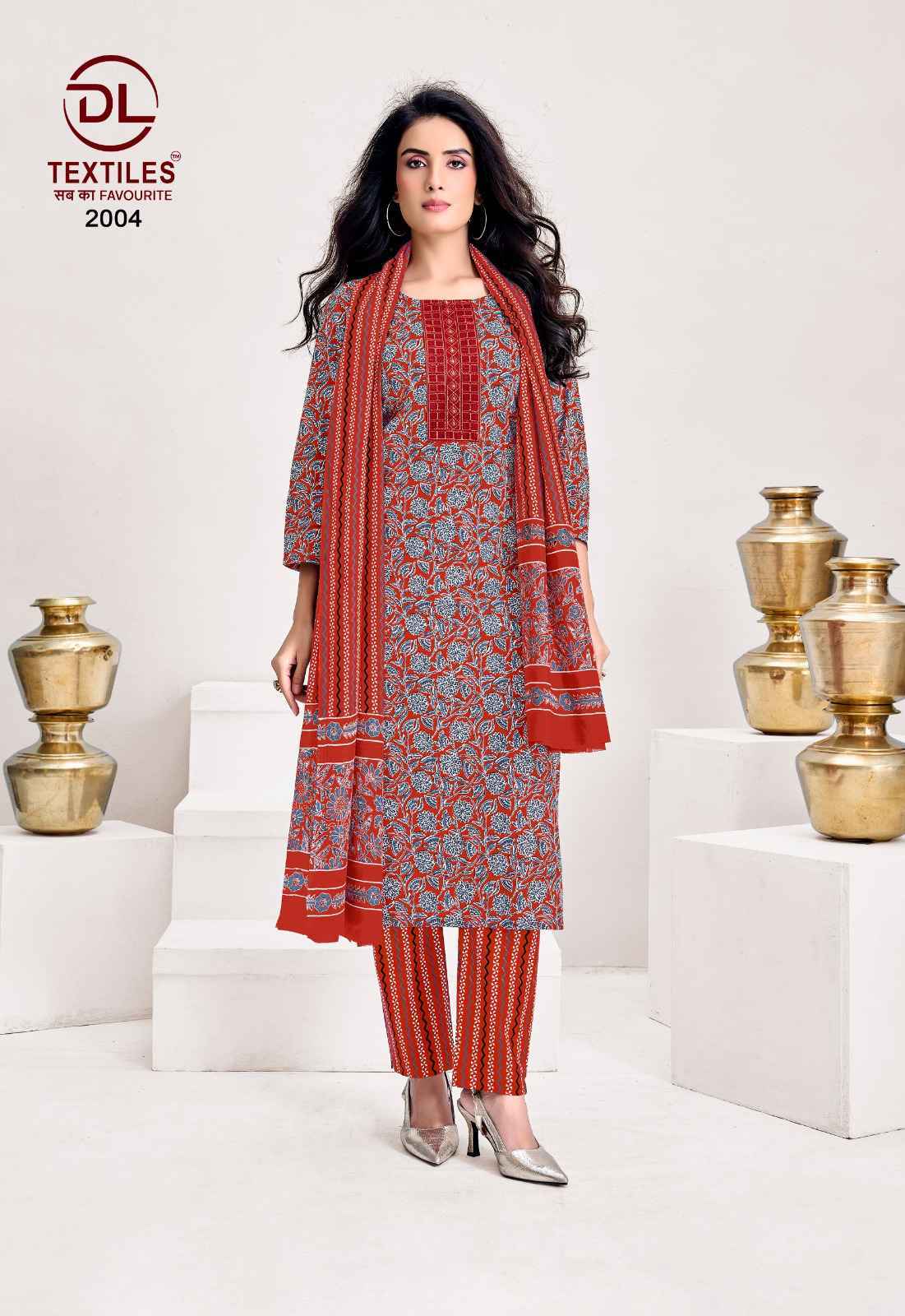 DL Textiles Ajrakh Vol-2 Readymade Cotton Dress (8 pcs Catalogue)