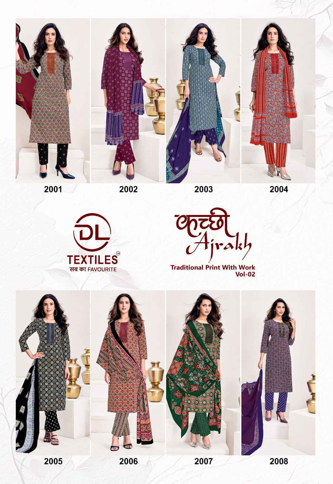 DL Textiles Ajrakh Vol-2 Readymade Cotton Dress (8 pcs Catalogue)