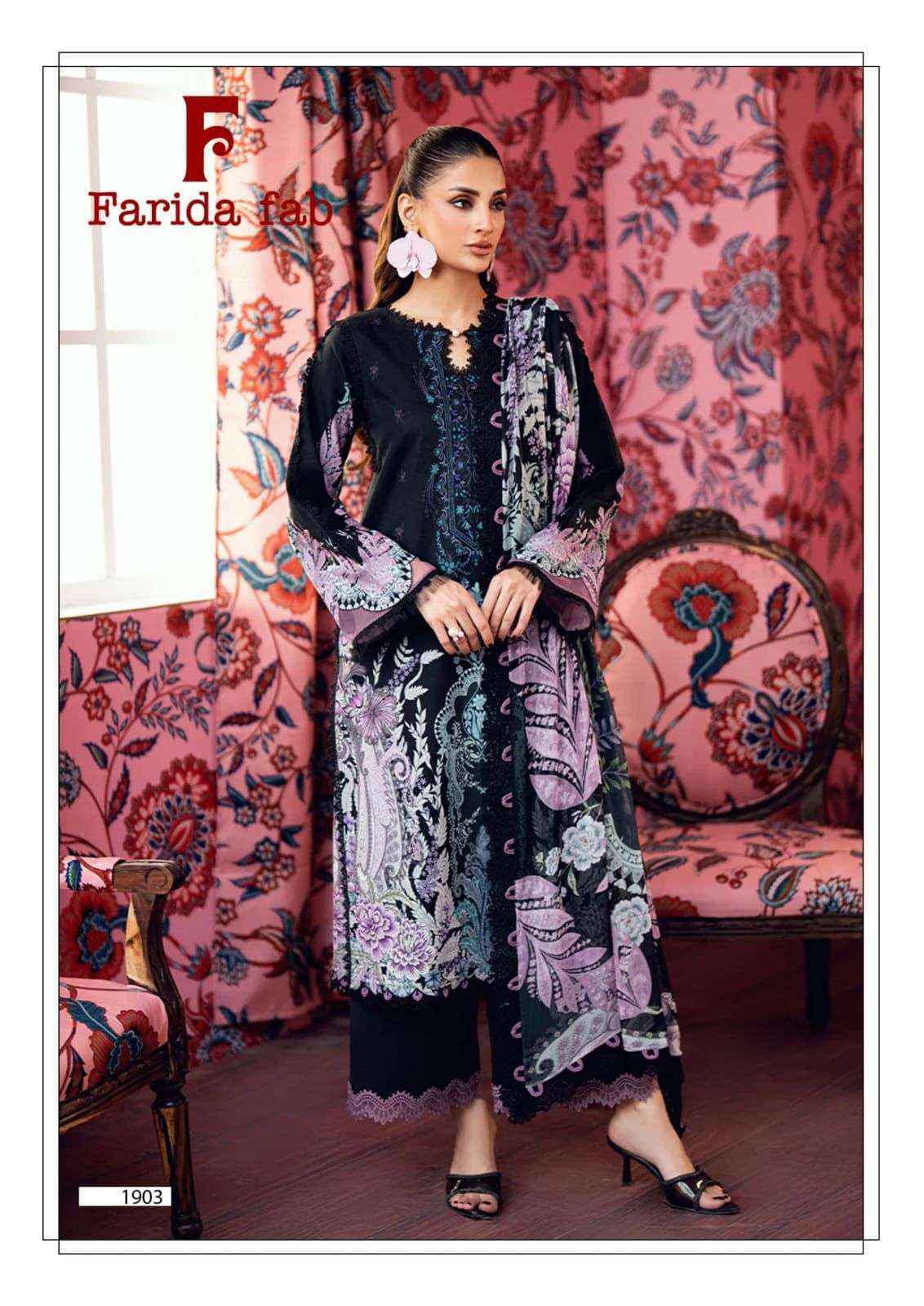 Farida Fab Chevron Vol-19 Cotton Dress Material (6 pcs Catalogue)