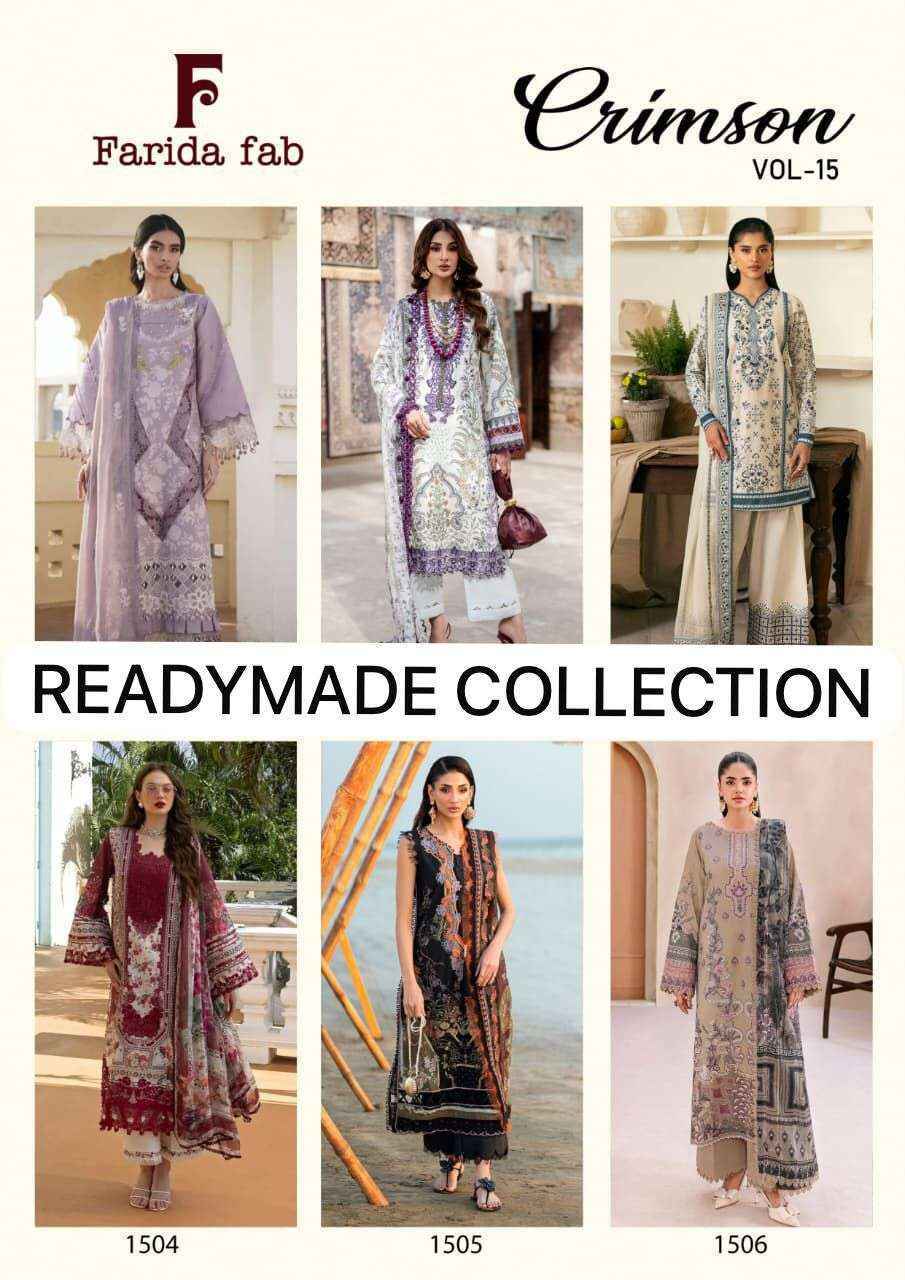 Farida Fab Crimson Vol-15 Readymade Cotton Dress (6 pcs Catalogue)