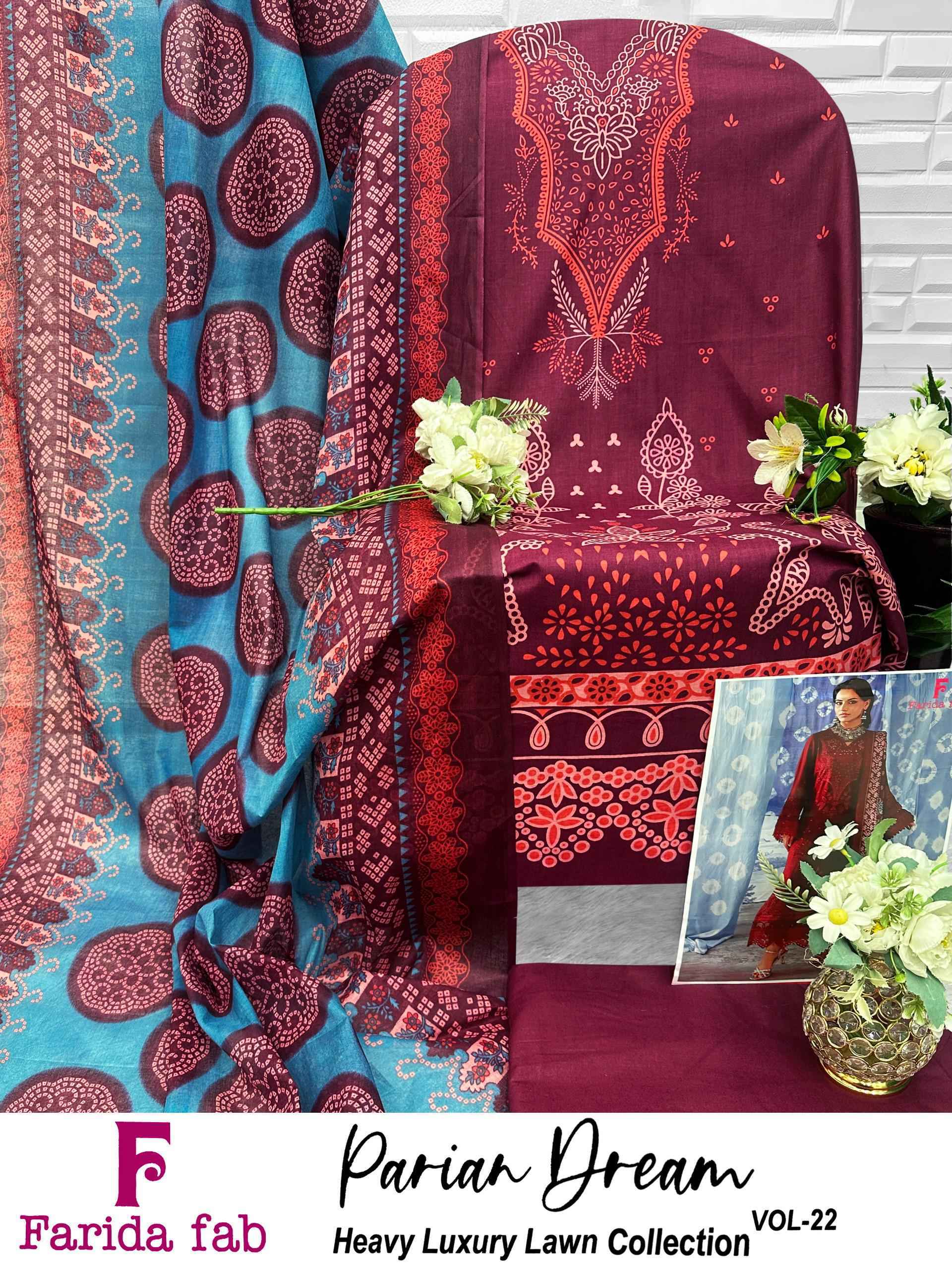 Farida Fab Parian Dream Vol-22 Cotton Dress Material (6 pcs Catalogue)