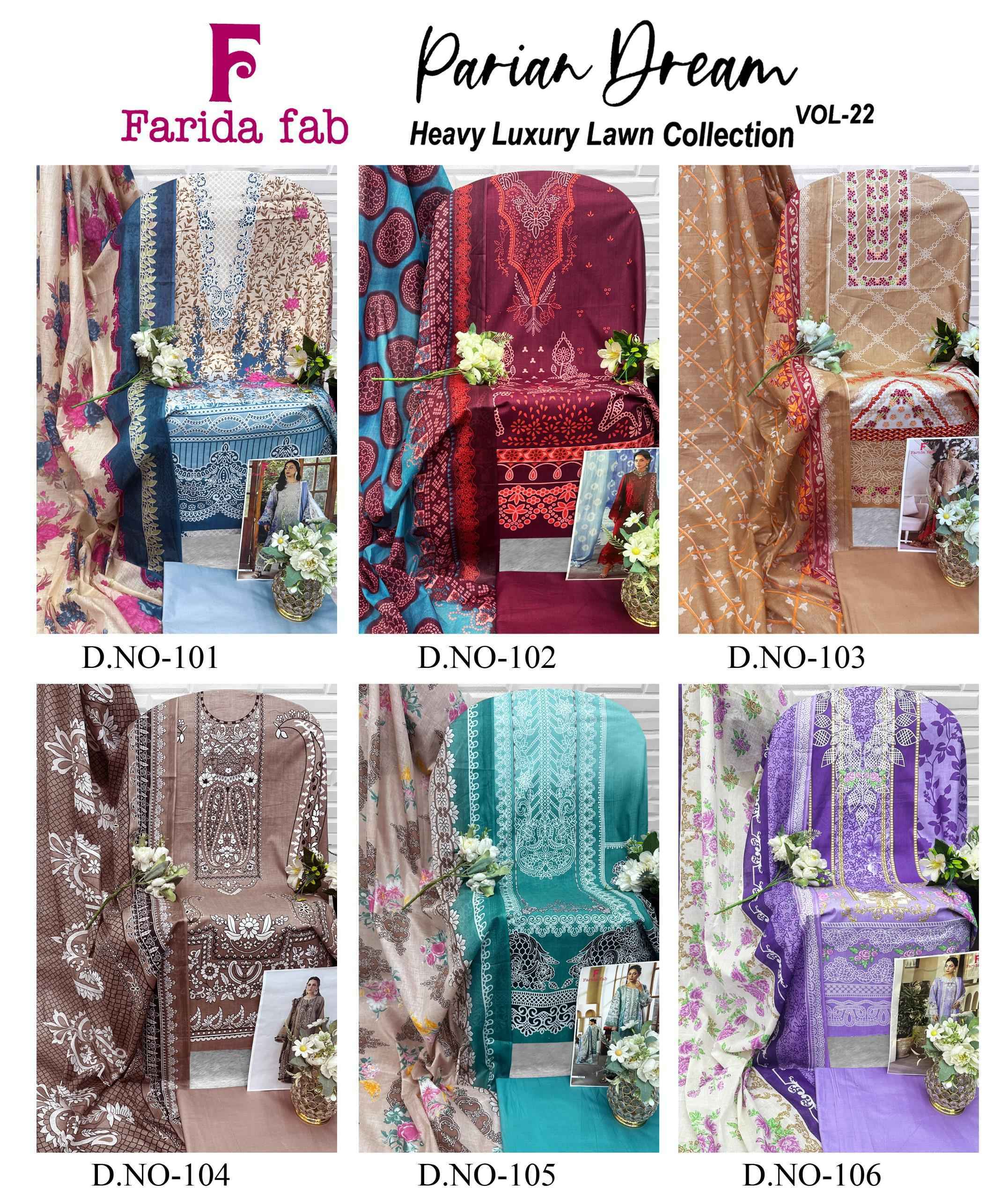 Farida Fab Parian Dream Vol-22 Cotton Dress Material (6 pcs Catalogue)