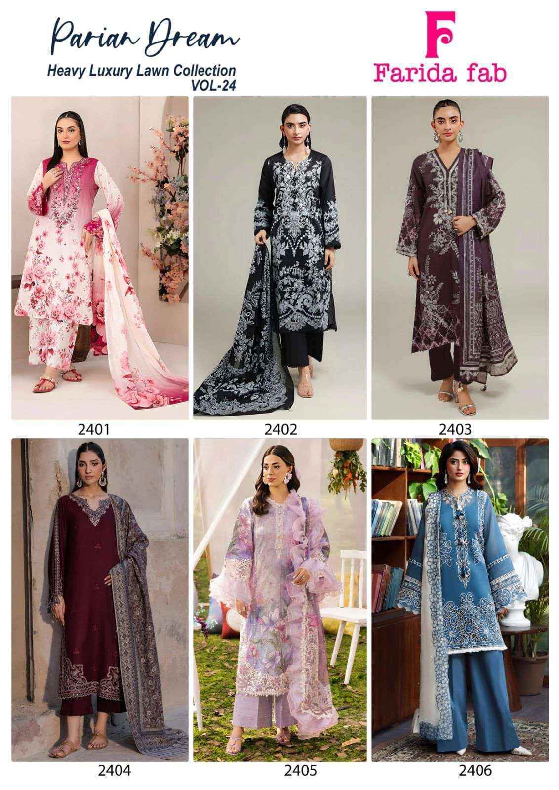 Farida Fab Parian Dream Vol-24 Cotton Dress Material (6 pcs Catalogue)