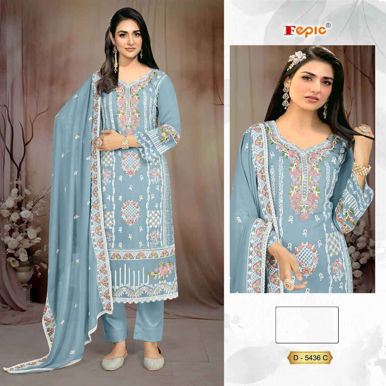 Fepic Rosemeen-5436 Georgette Dress Material (4 pcs Catalogue)
