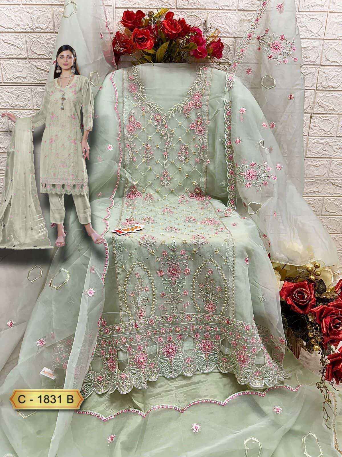 Fepic Rosemeen C-1831 Organza Dress Material (4 pcs Catalogue)