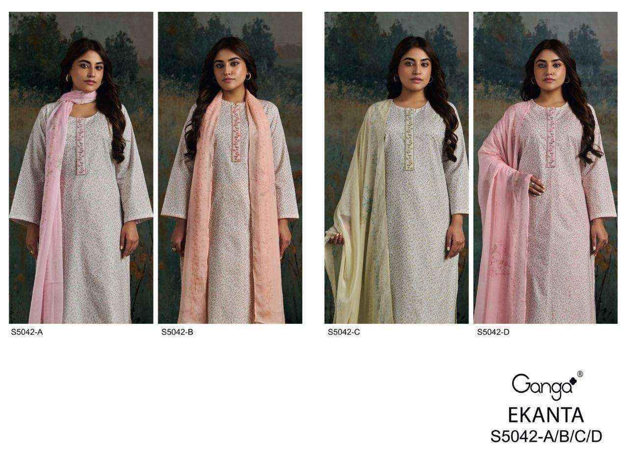 Ganga Ekanta-S5042 Cotton Dress Material (4 pcs Catalogue)