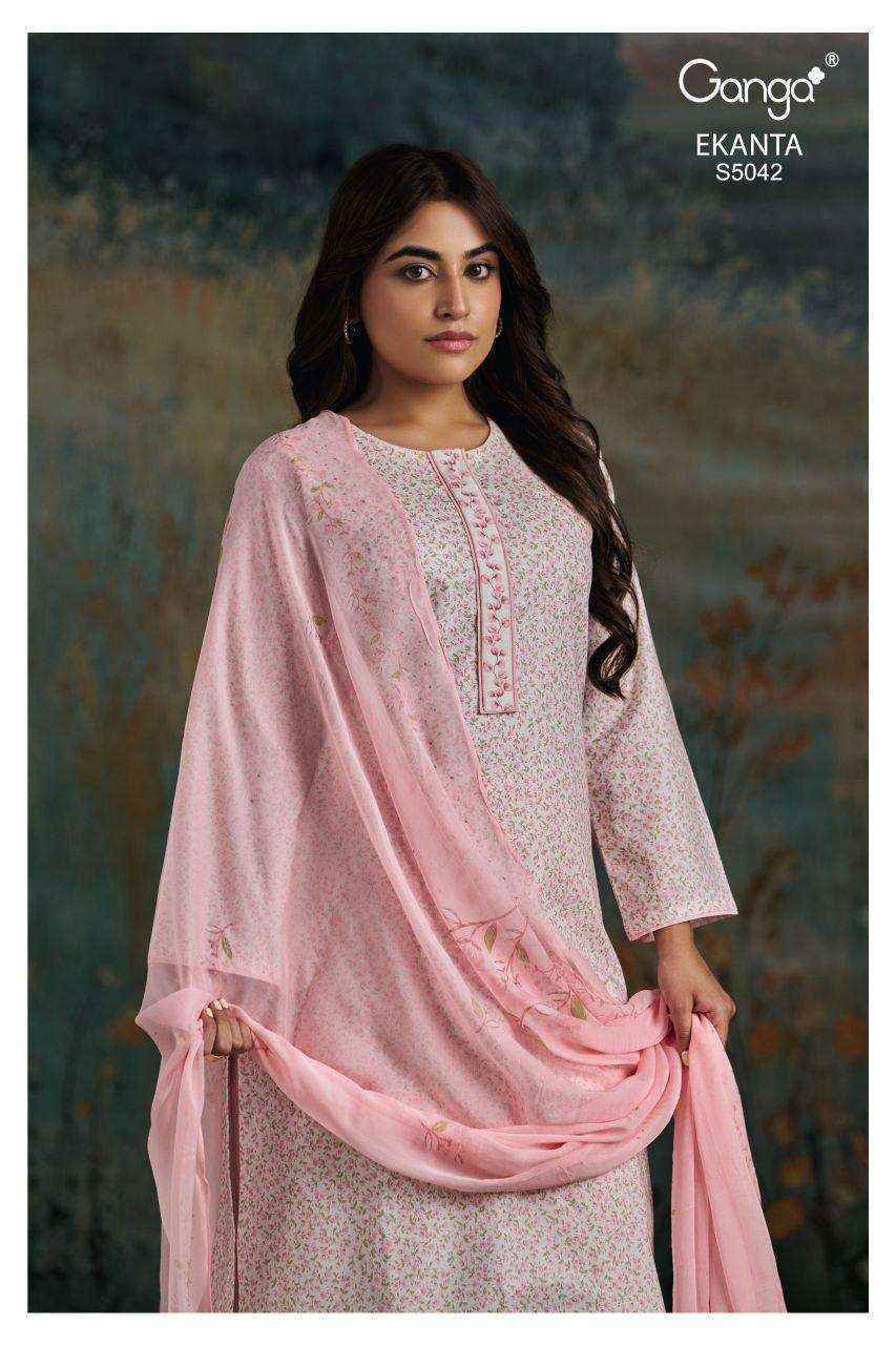 Ganga Ekanta-S5042 Cotton Dress Material (4 pcs Catalogue)