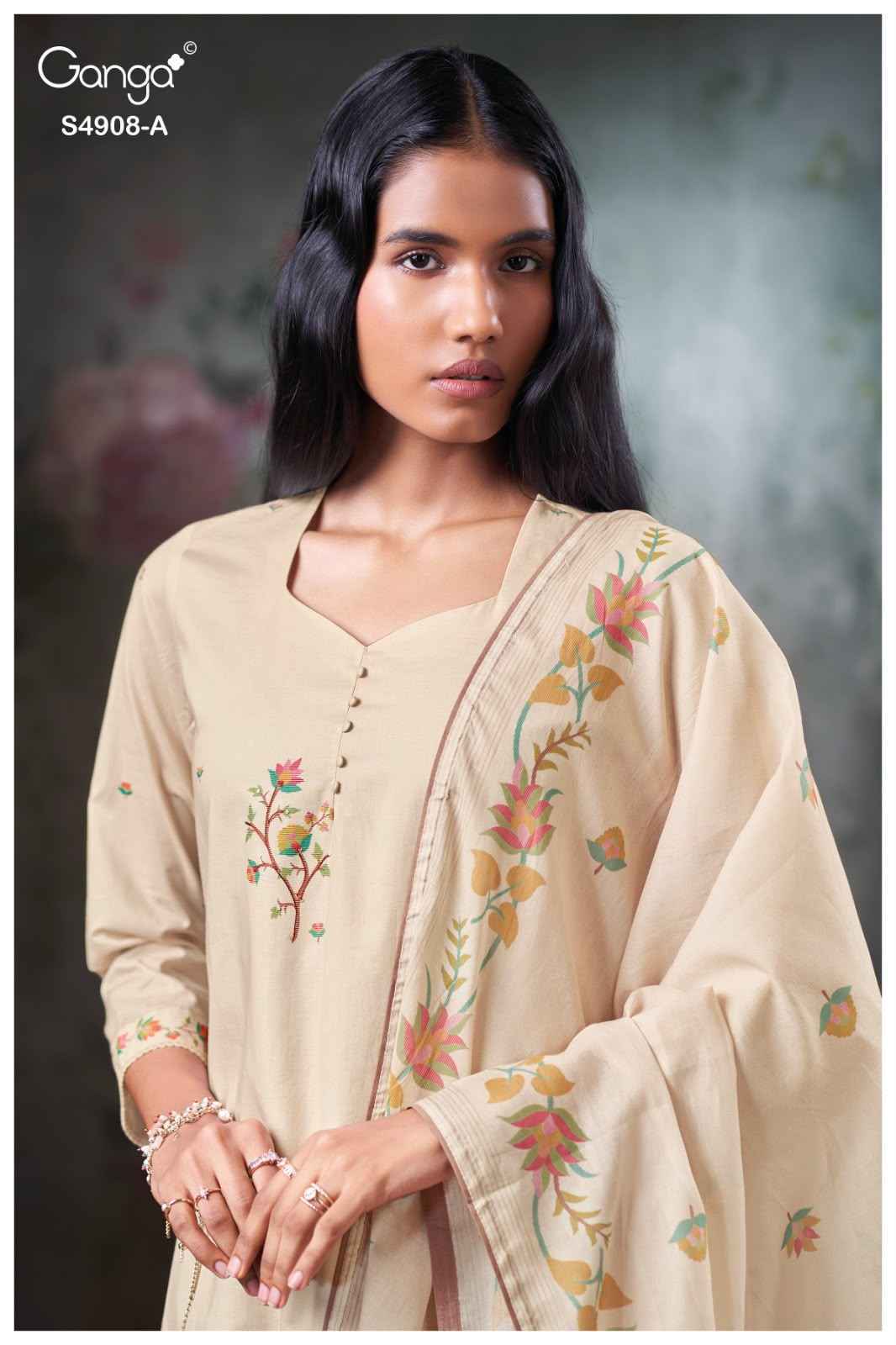 Ganga Elyndria-4908 Cotton Dress Material (4 pcs Catalogue)