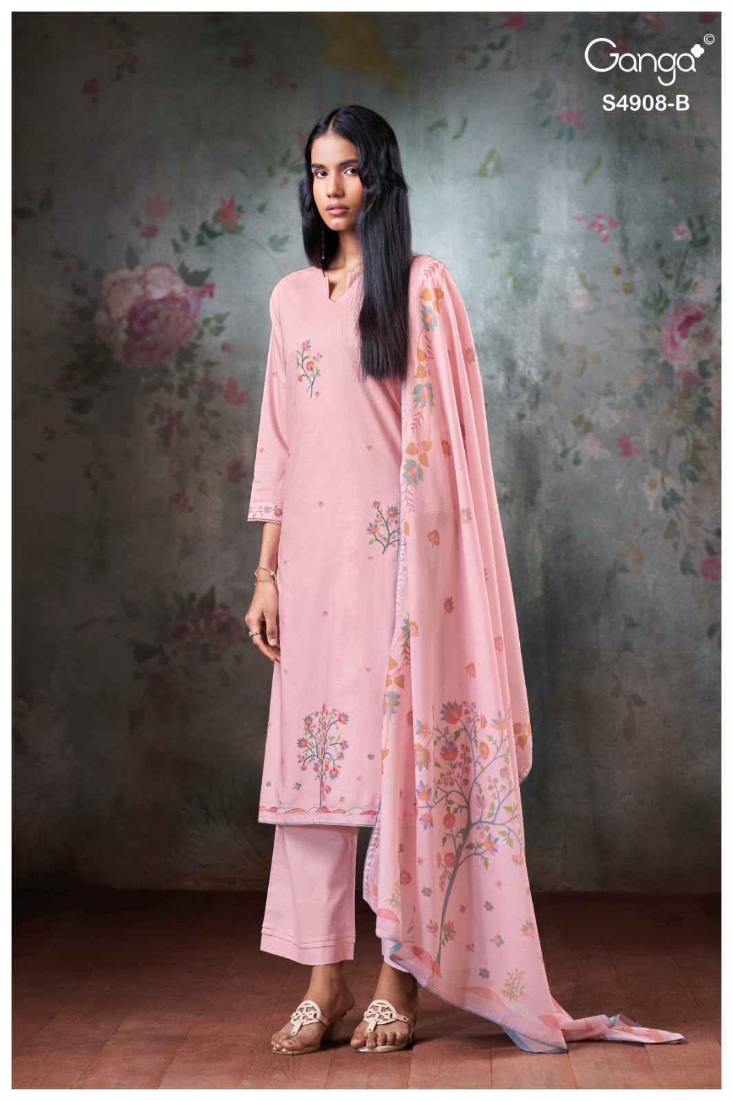 Ganga Elyndria-4908 Cotton Dress Material (4 pcs Catalogue)