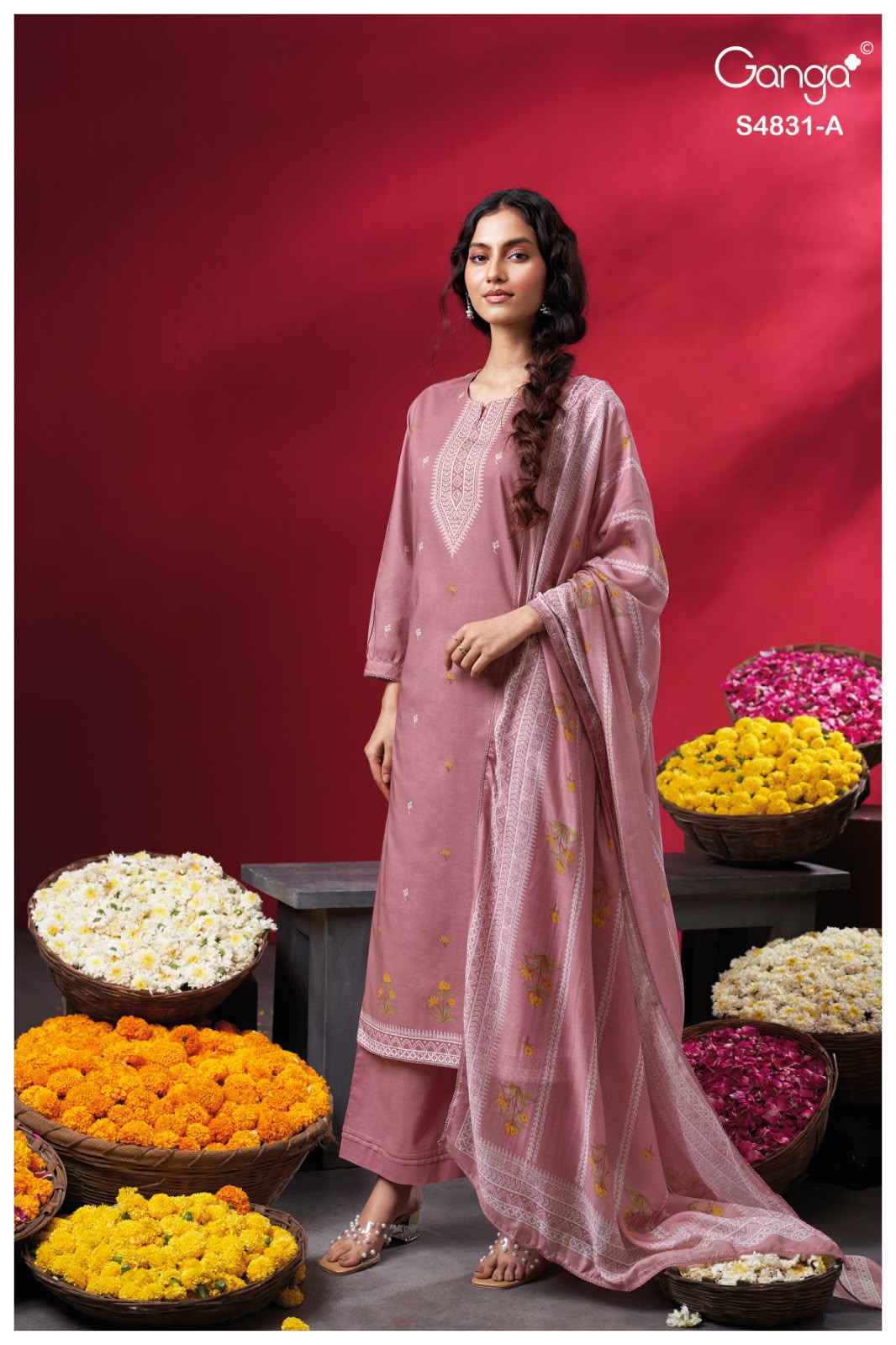 Ganga Iramika-4831 Cotton Dress Material (4 pcs Catalogue)