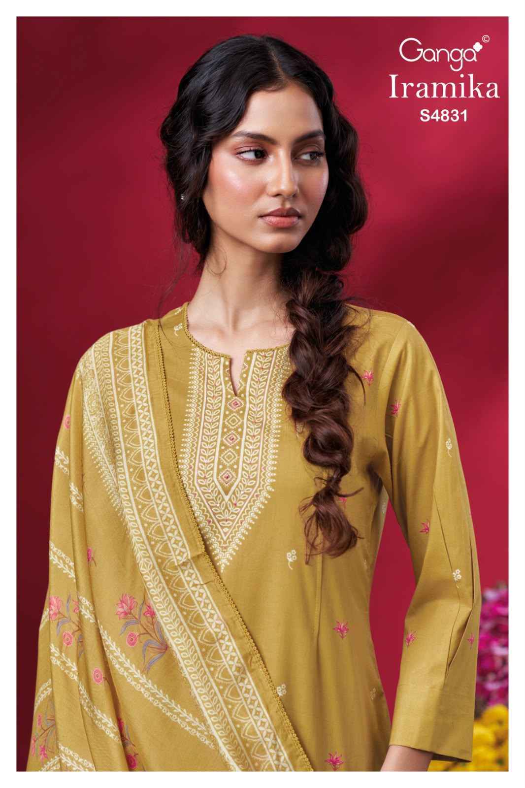 Ganga Iramika-4831 Cotton Dress Material (4 pcs Catalogue)