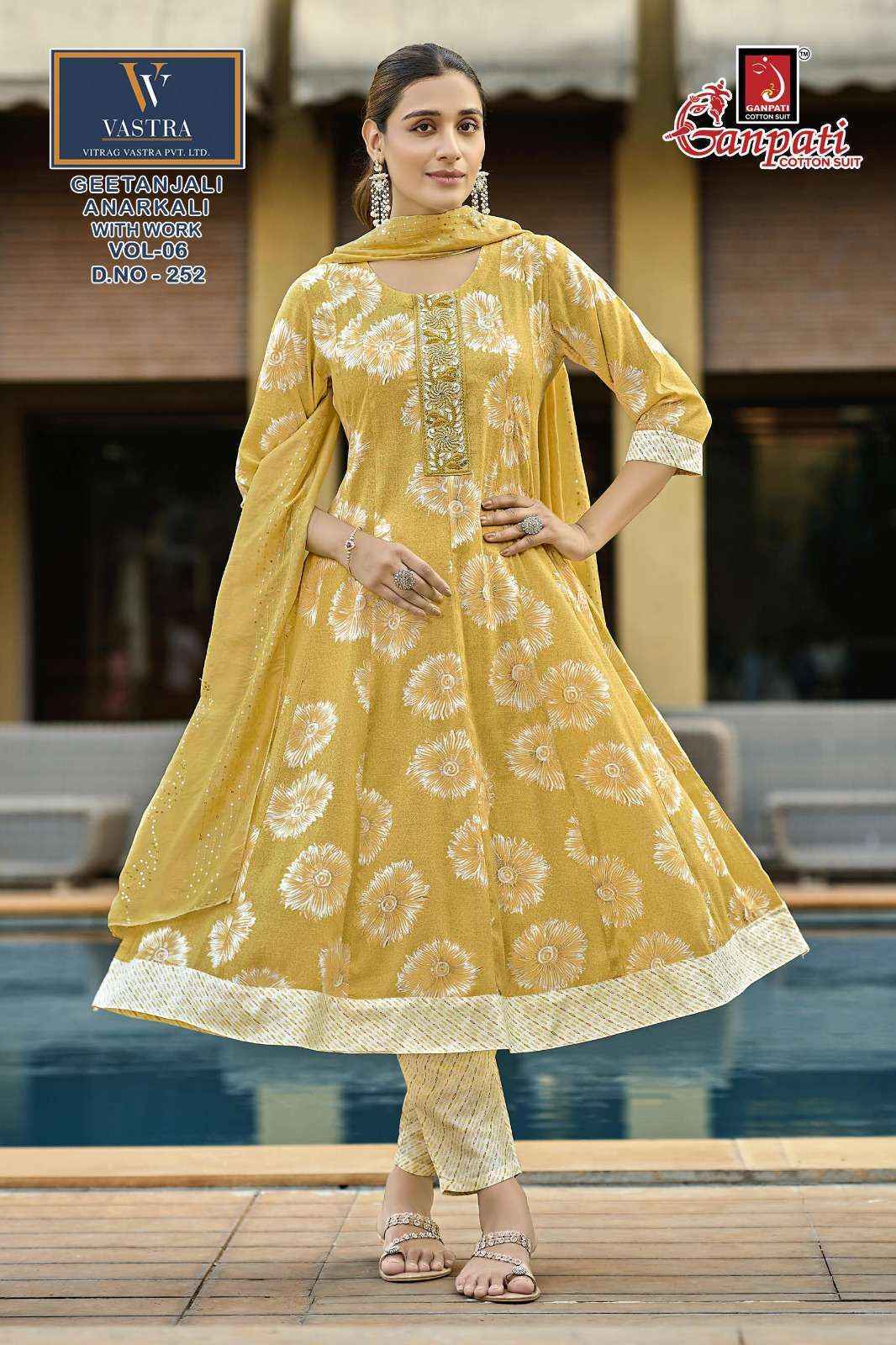 Ganpati Geetanjali Anarkali Vol-6 Readymade Rayon Dress (10 pcs Catalogue)