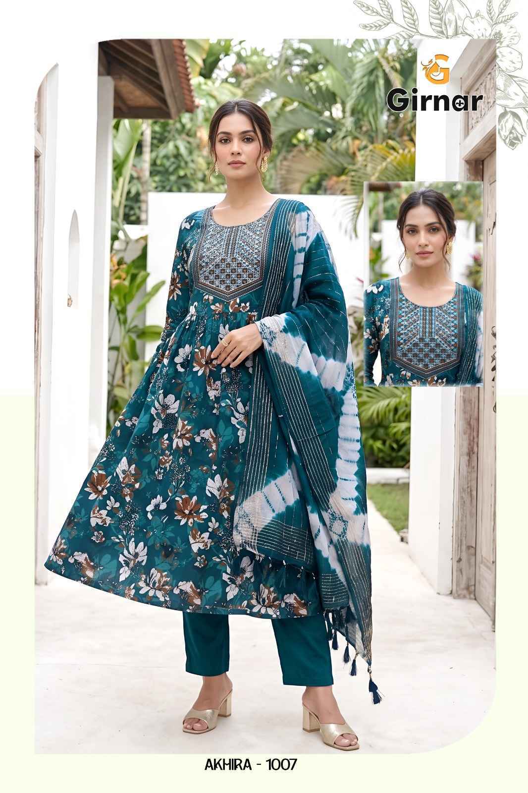 Girnar Akhira Vol-1 Vertican Foil Readymade Suit (8 pcs Catalogue)