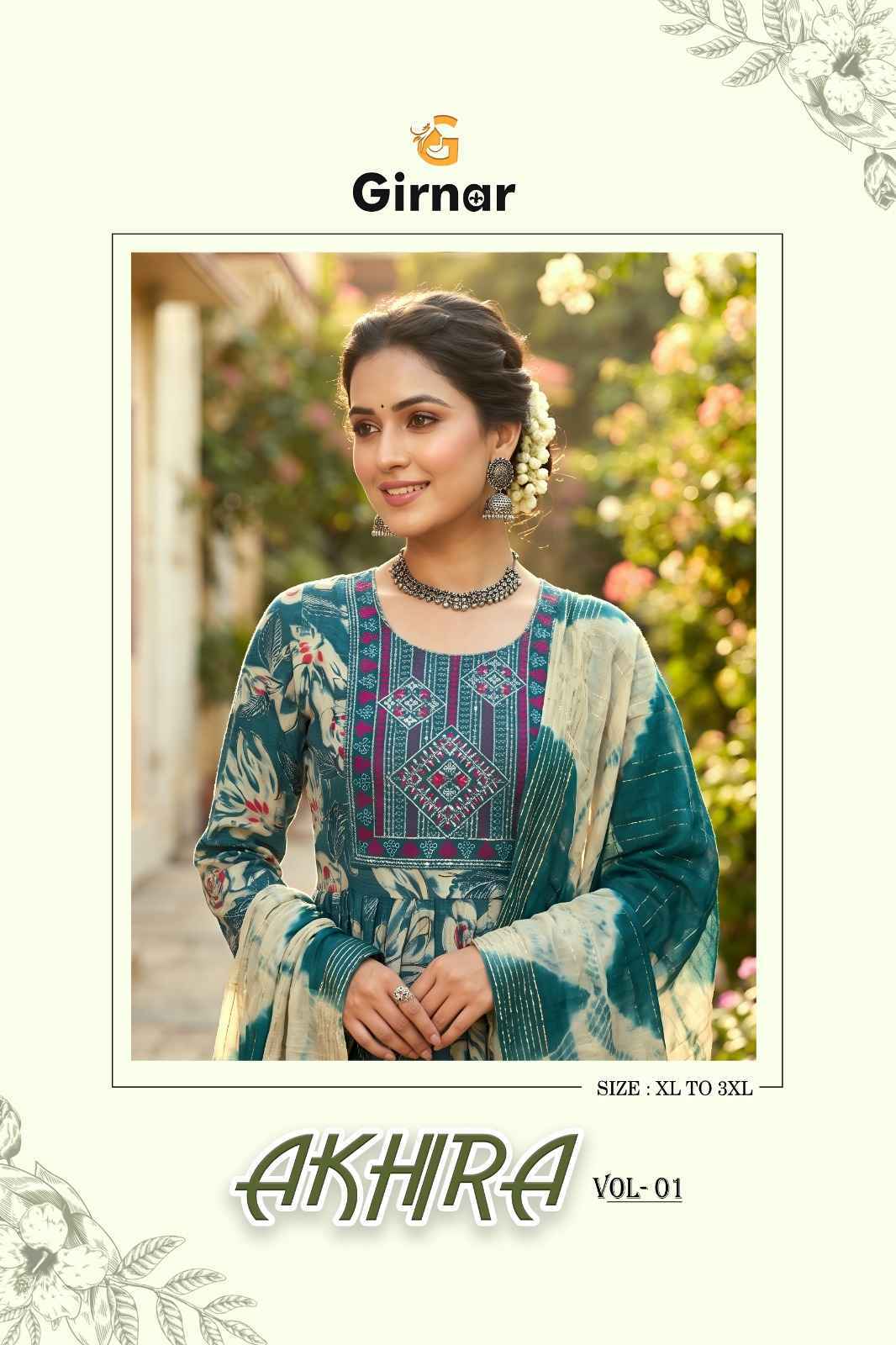 Girnar Akhira Vol-1 Vertican Foil Readymade Suit (8 pcs Catalogue)