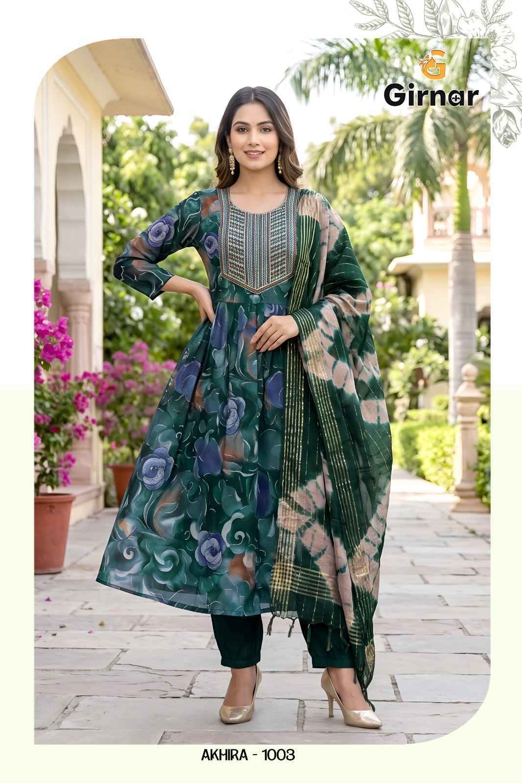 Girnar Akhira Vol-1 Vertican Foil Readymade Suit (8 pcs Catalogue)