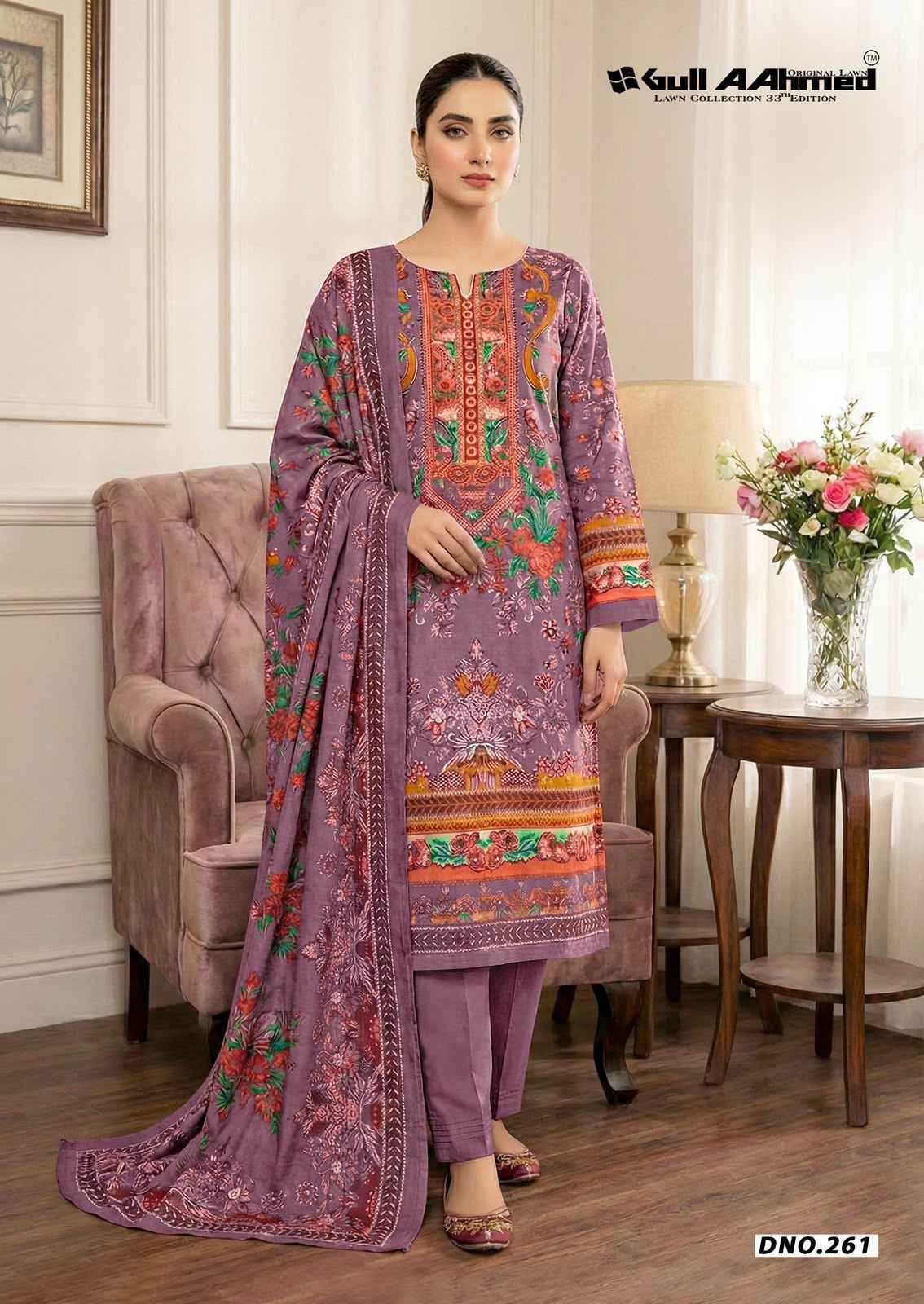 Gull Ahmed Lawn Collection Vol-33 Cambric Cotton Dress Material (6 Pc Catalouge)