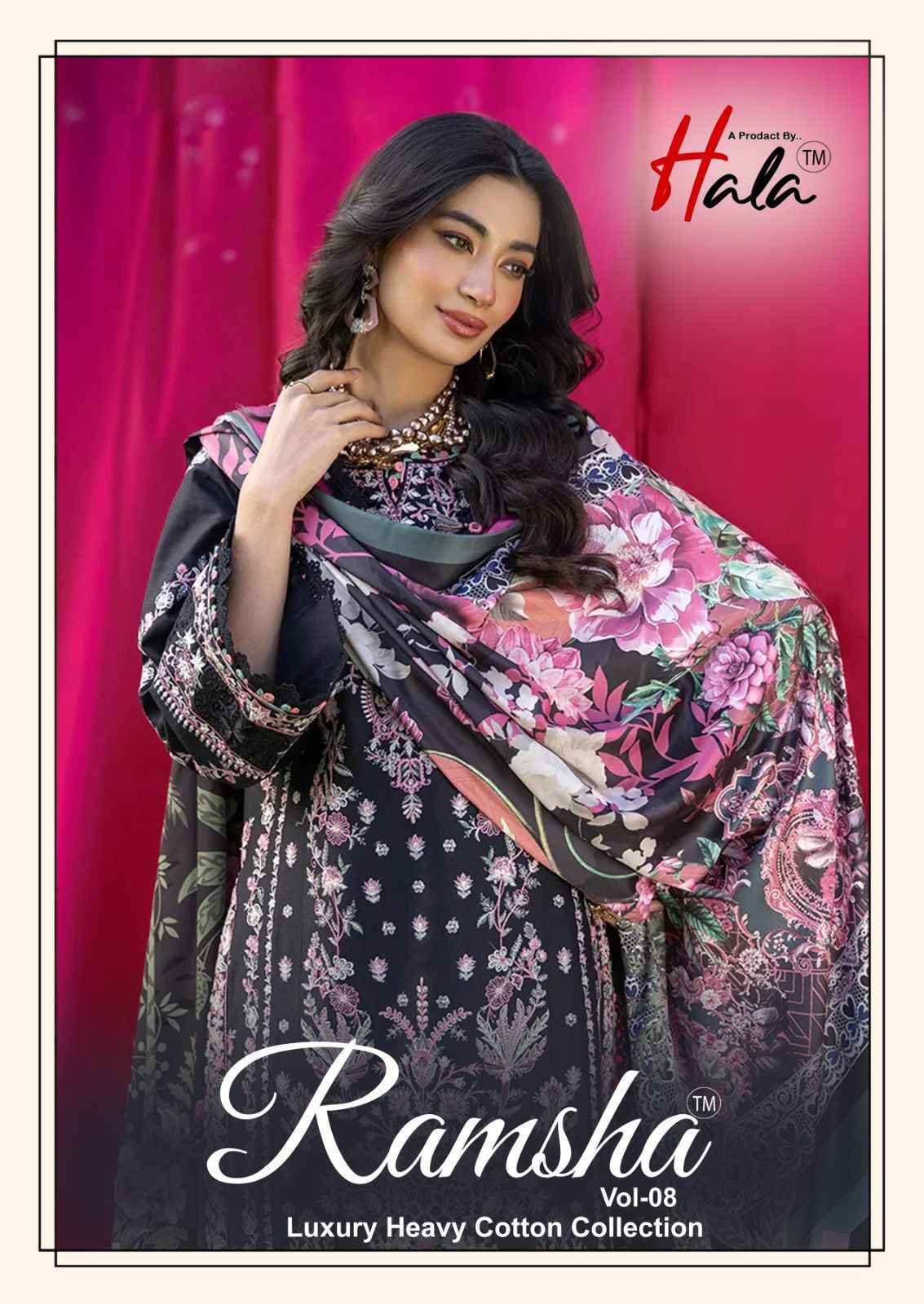 Hala Ramsha Vol-8 Cotton Dress Material (6 pcs Catalogue)