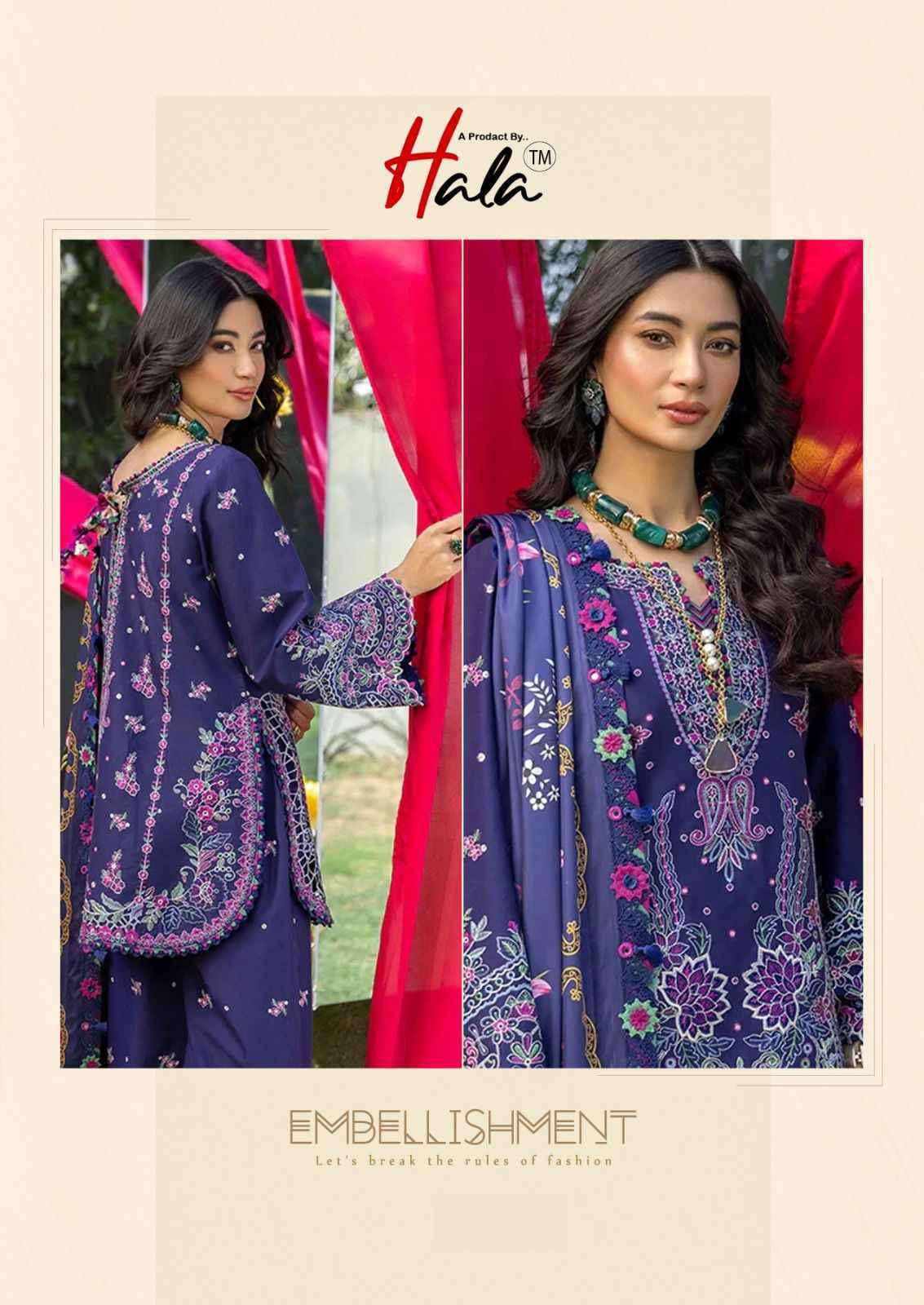 Hala Ramsha Vol-8 Cotton Dress Material (6 pcs Catalogue)
