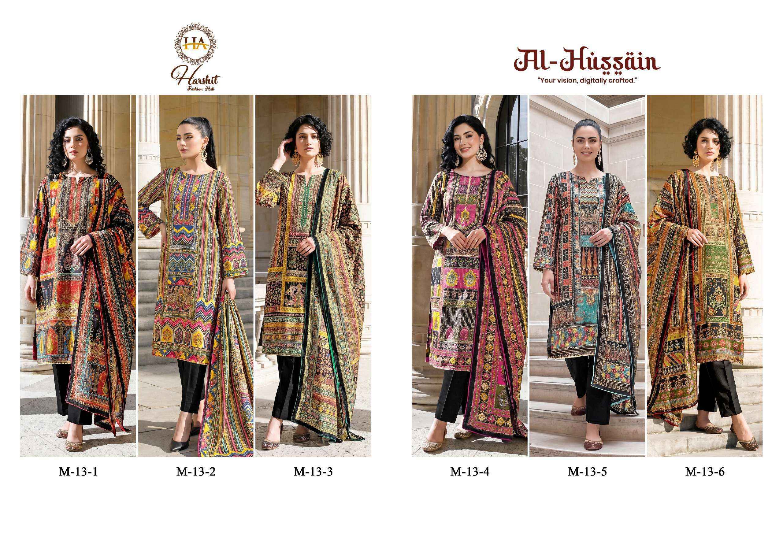 Harshit Fashion Al Hussain Jam Cotton Dress Material (6 pcs Catalogue)
