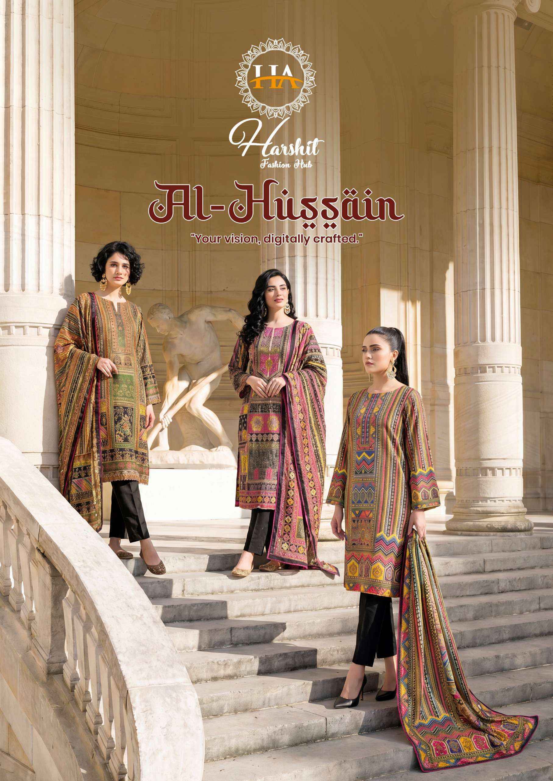 Harshit Fashion Al Hussain Jam Cotton Dress Material (6 pcs Catalogue)