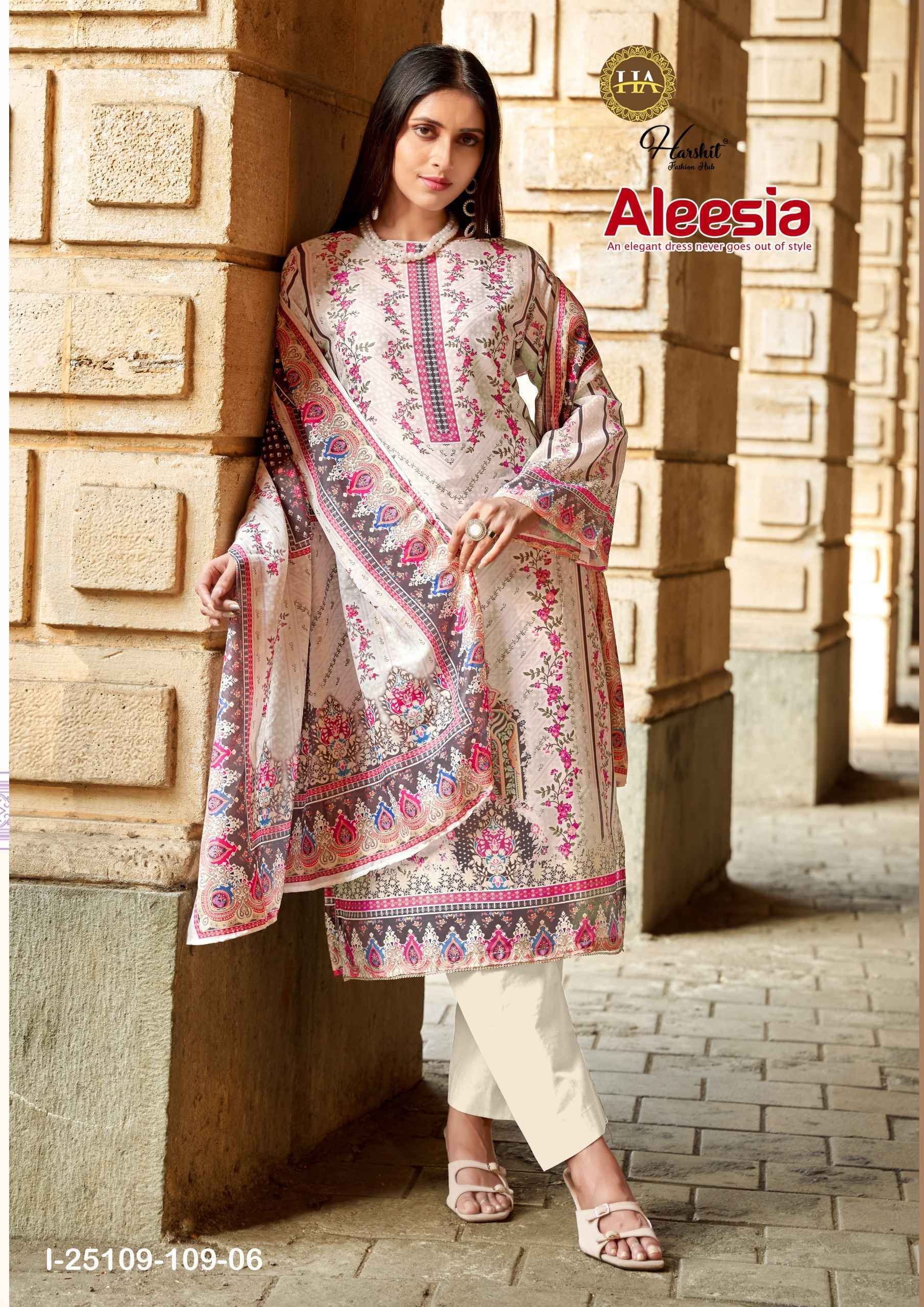 Harshit Fashion Aleesa Maslin Dress Material (6 pcs Catalogue)