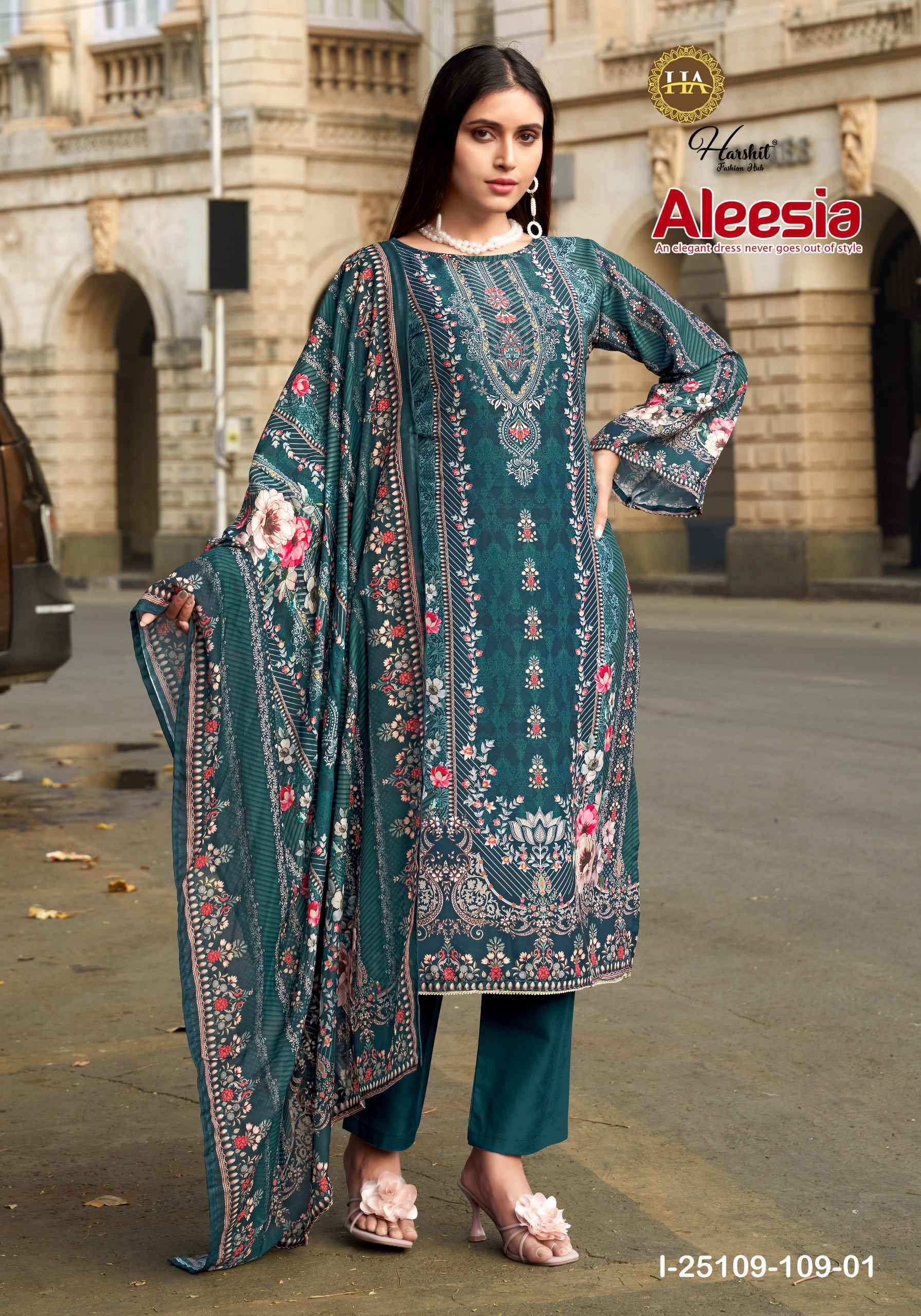 Harshit Fashion Aleesa Maslin Dress Material (6 pcs Catalogue)