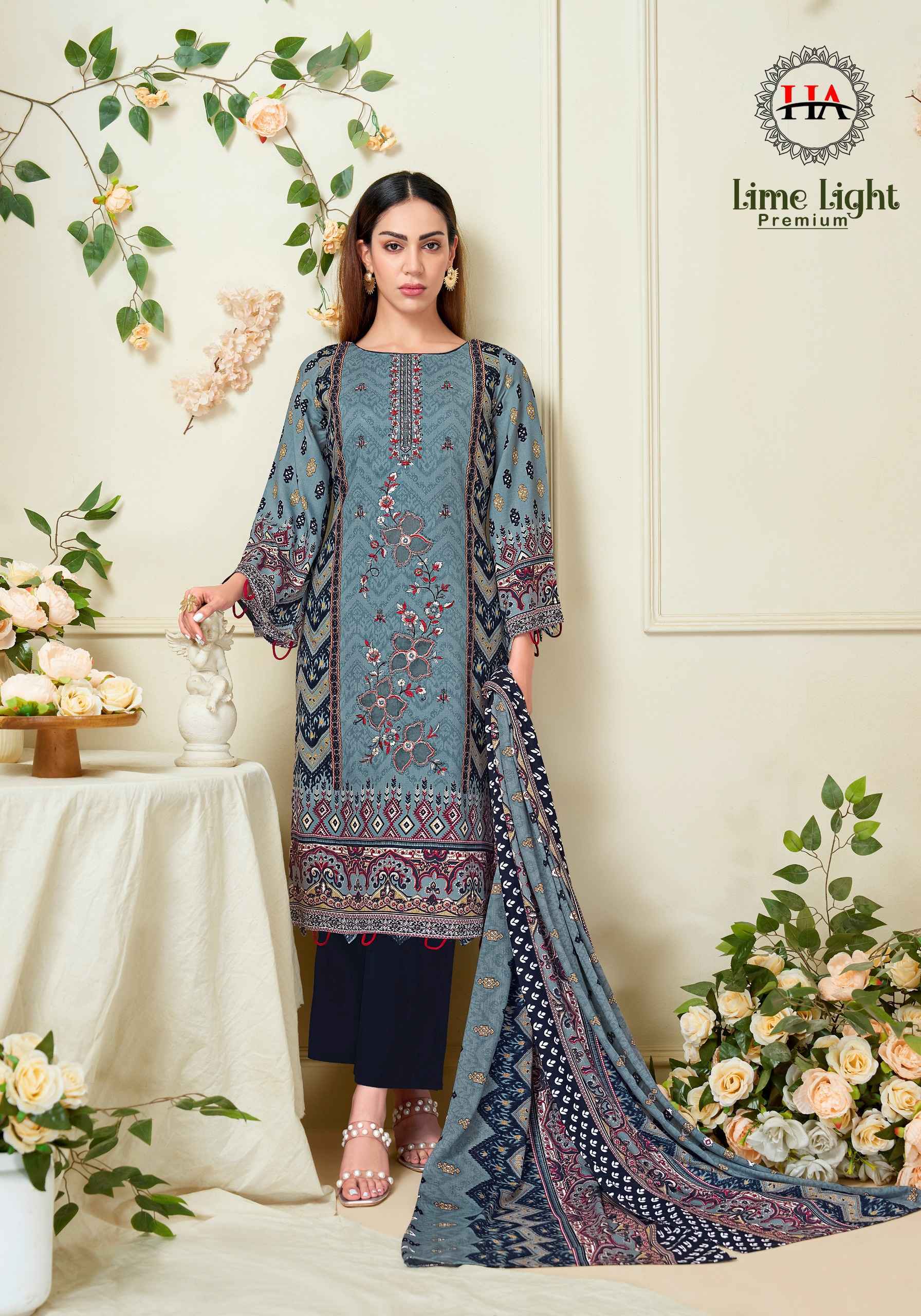 Harshit Fashion Lime Light Premium Viscose Reyon Dress Material (6 pcs Catalogue)