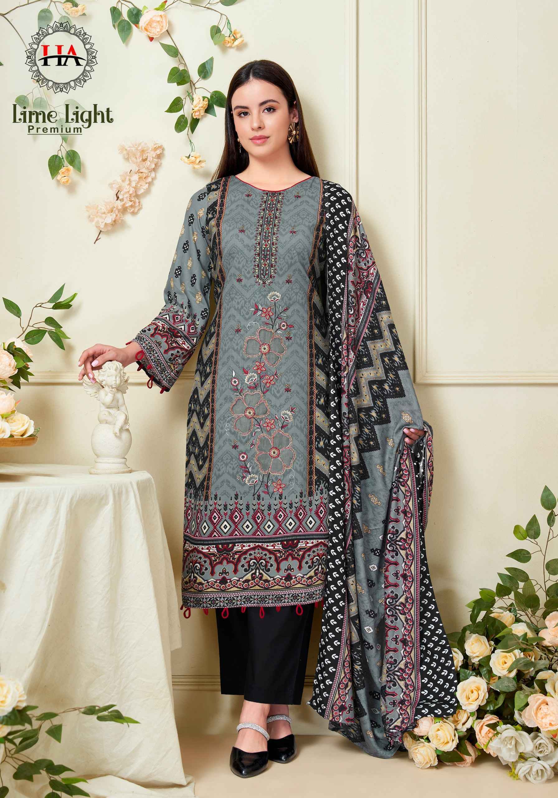 Harshit Fashion Lime Light Premium Viscose Reyon Dress Material (6 pcs Catalogue)