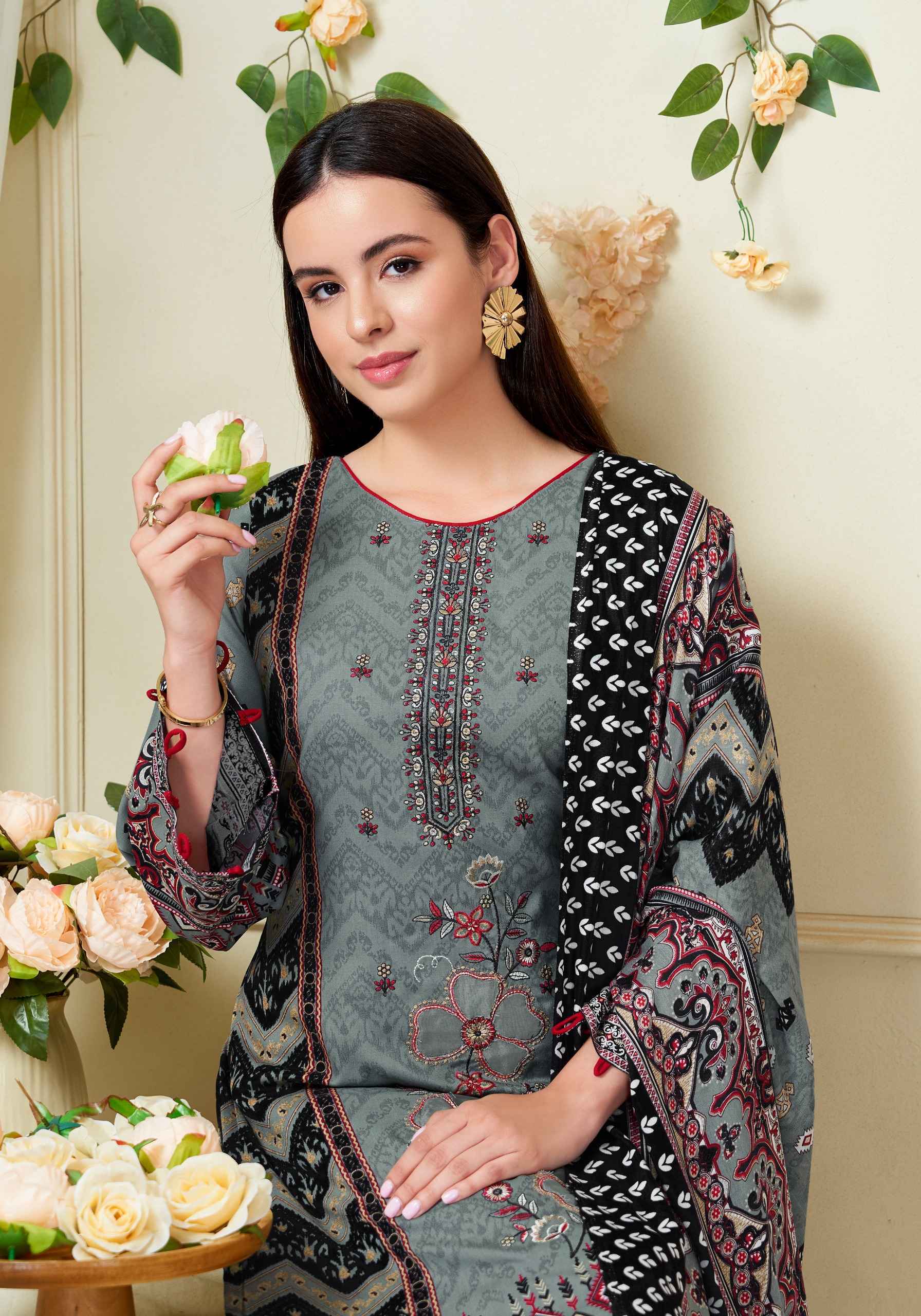 Harshit Fashion Lime Light Premium Viscose Reyon Dress Material (6 pcs Catalogue)