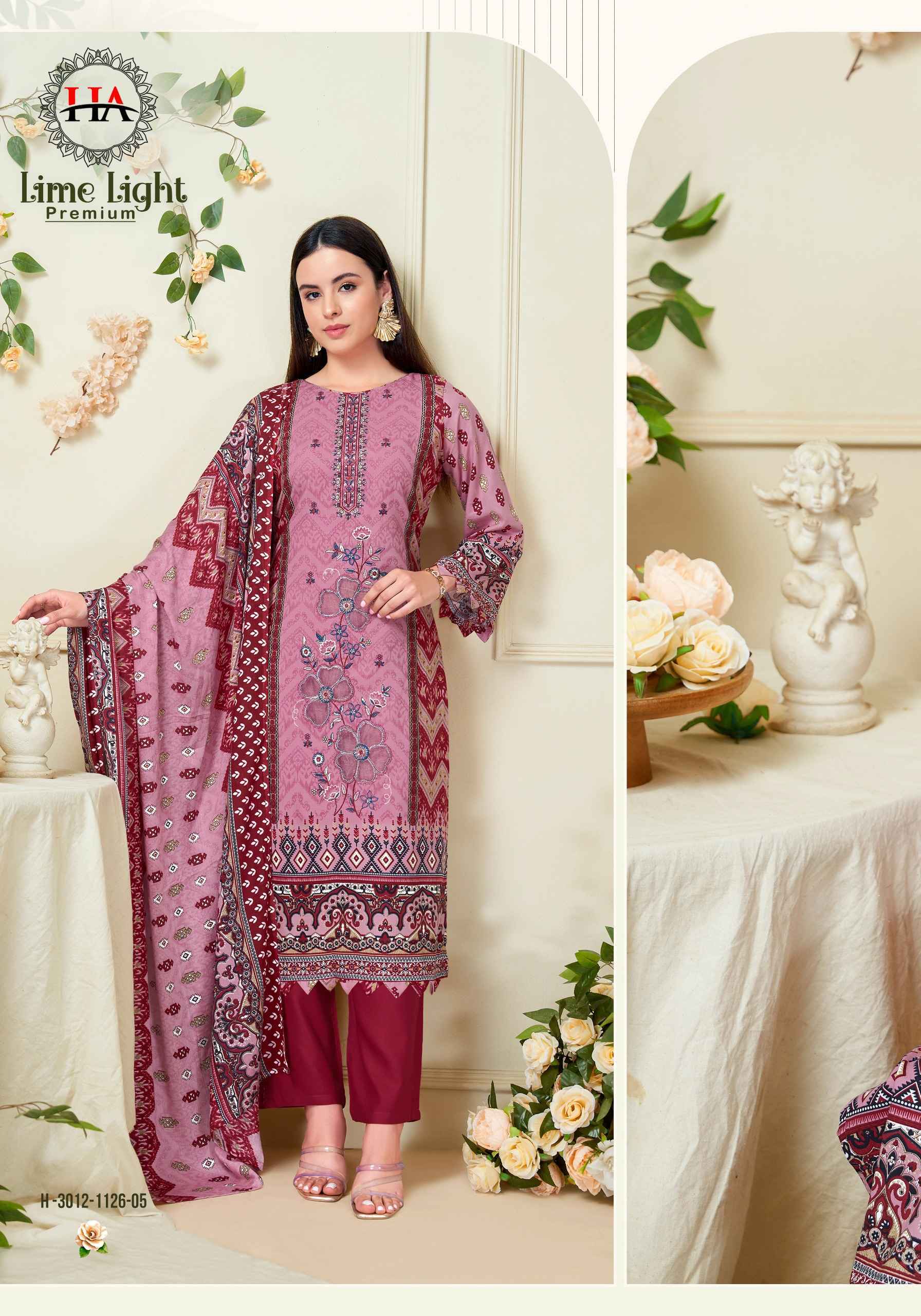 Harshit Fashion Lime Light Premium Viscose Reyon Dress Material (6 pcs Catalogue)