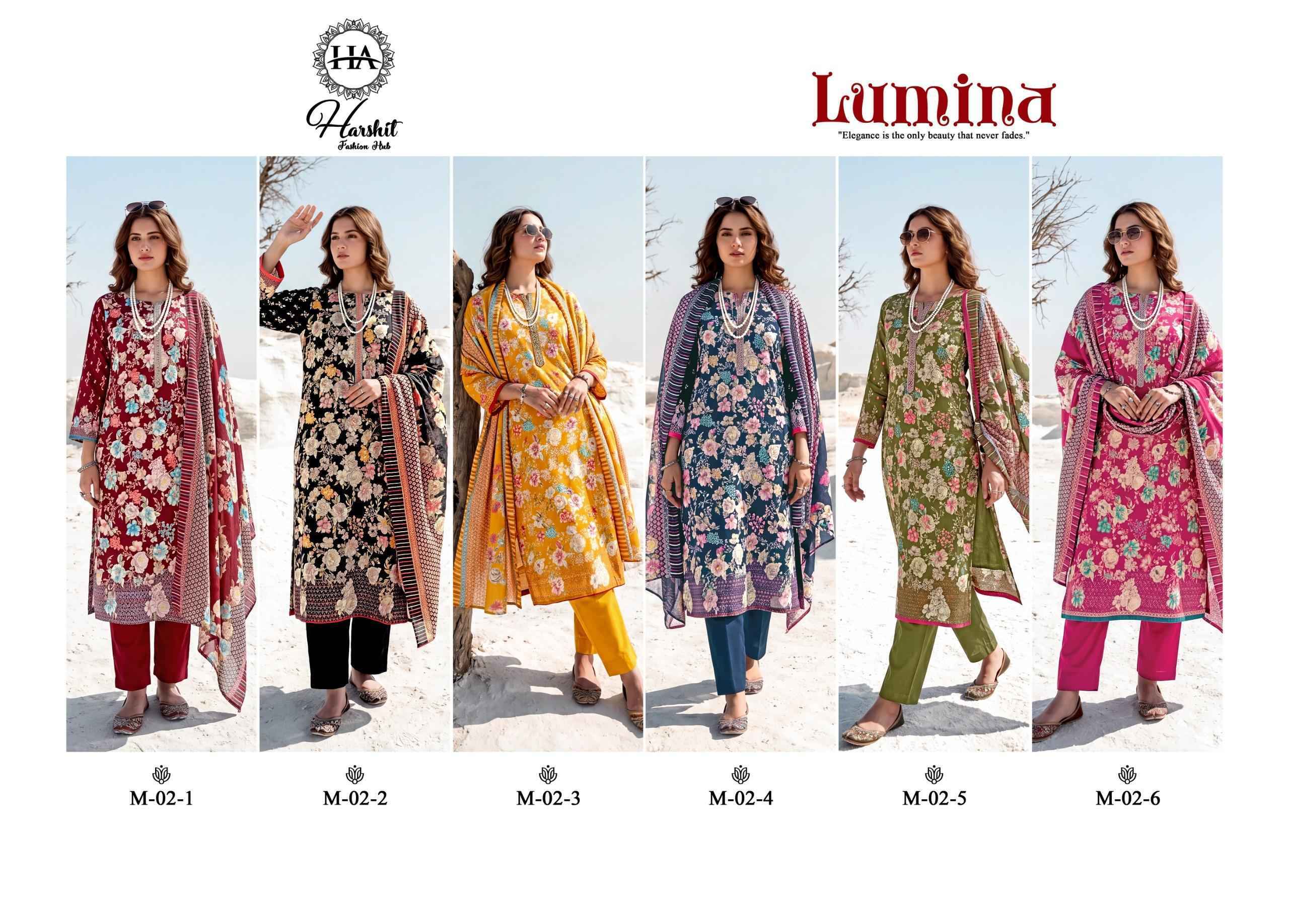 Harshit Fashion Lumina Zam Dress Material (6 pcs Catalogue)